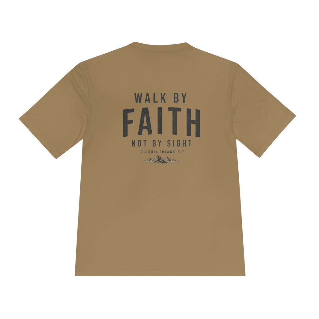 Faith Graphic Tee — “Walk By Faith Not By Sight” Moisture-Wicking Shirt