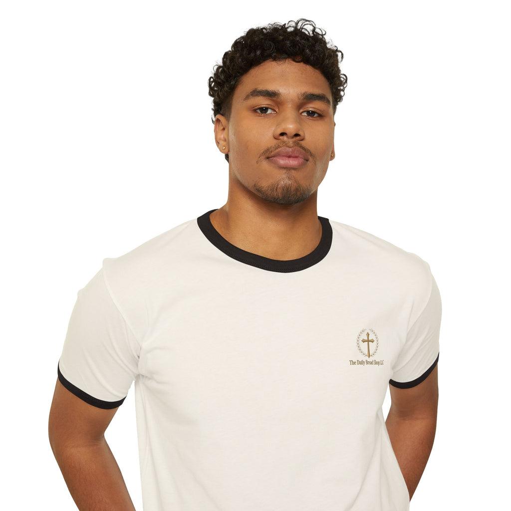 Introducing God Cross Ringer T-Shirt – Faith-Based Vintage Style