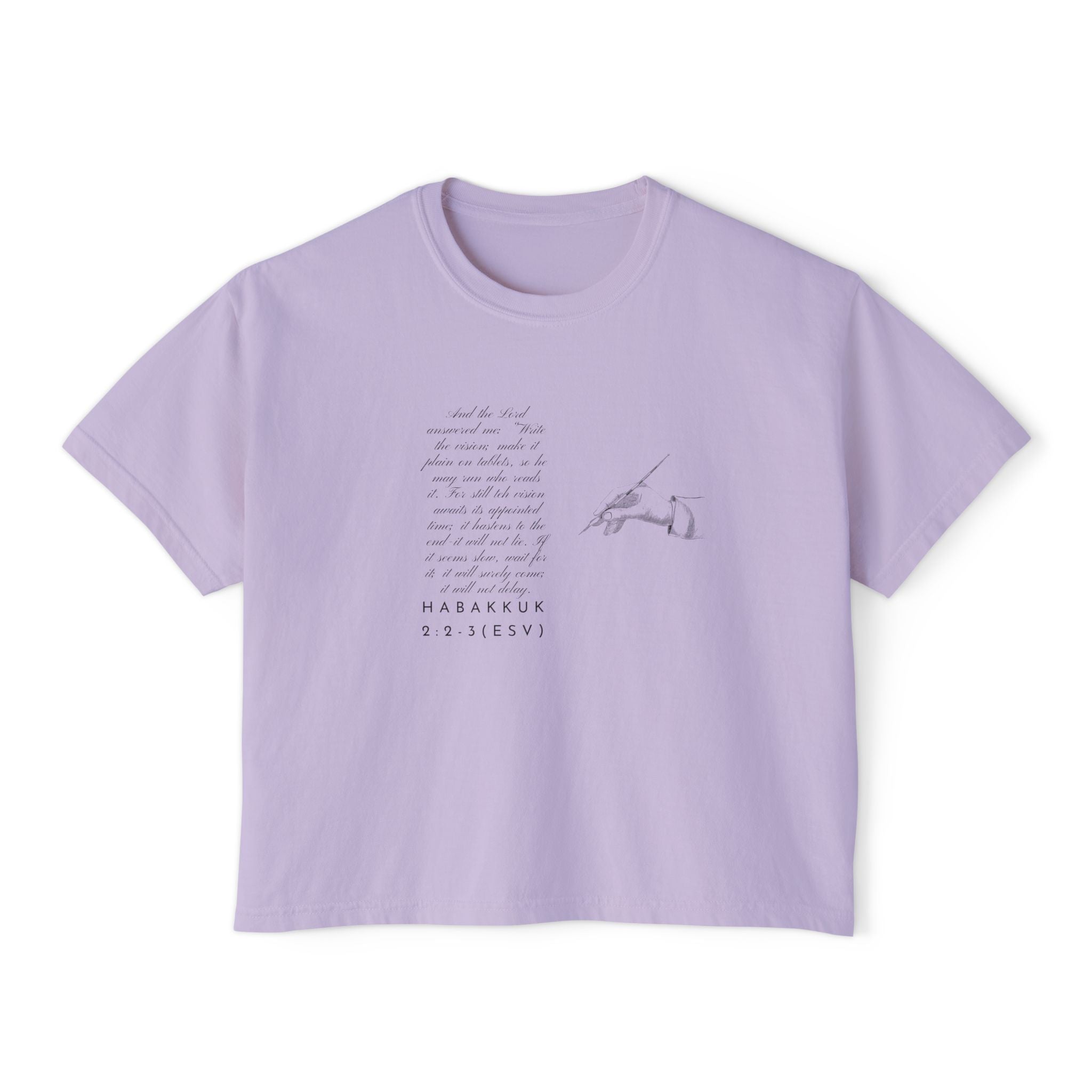 Christian Cross Boxy Tee — Write the Vision and Make It Plain KJV