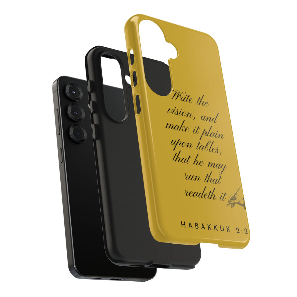 Habakkuk 2:2 Scriptural Tough Phone Case — "Write the vision" Christian Phone Cover
