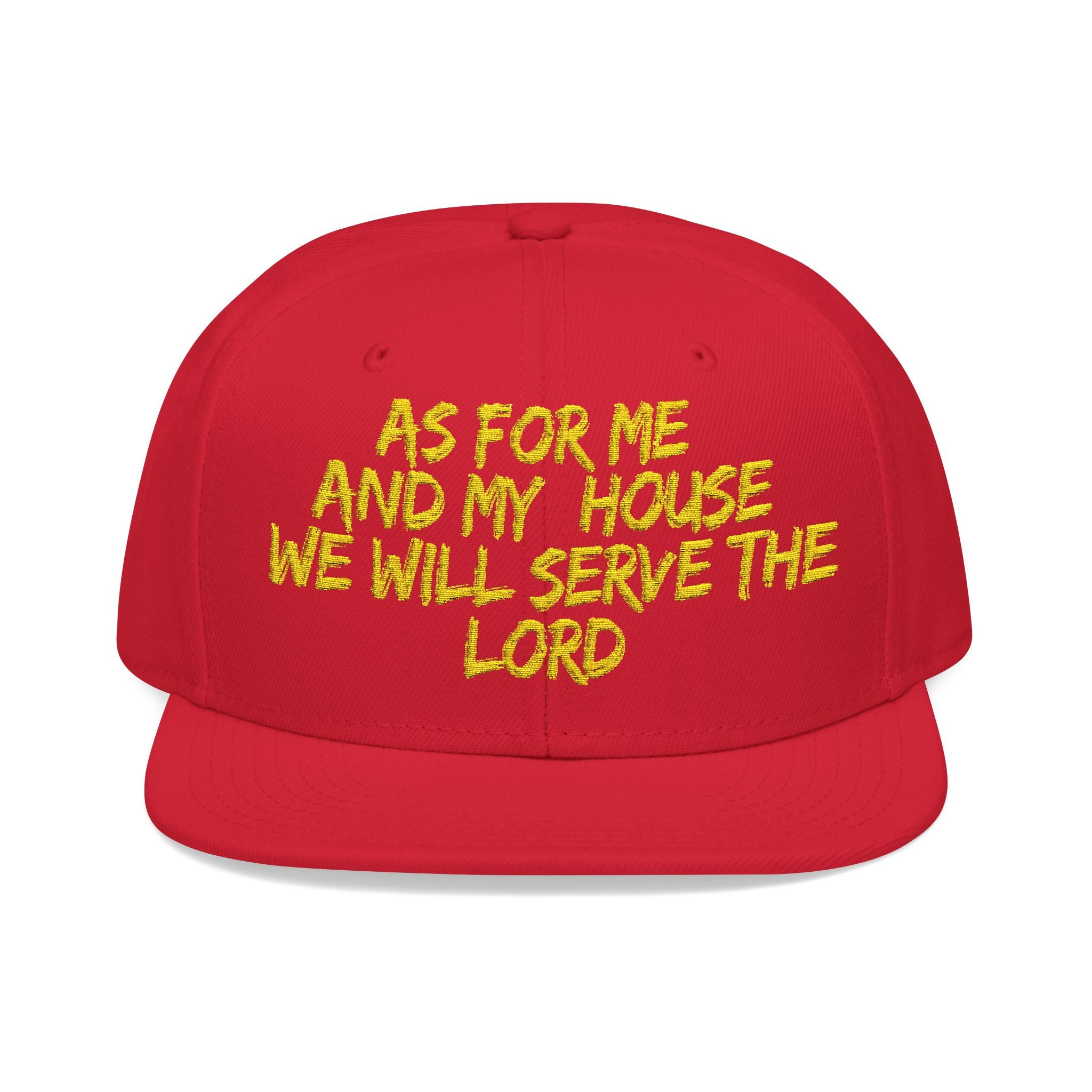 Embroidered Snapback Hat — “As For Me And My House, We Will Serve the Lord” Streetwear Cap