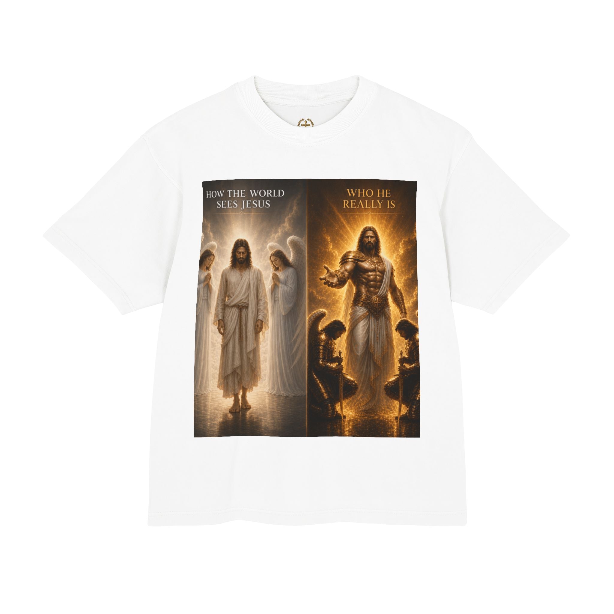Faith Contrast T‑Shirt — "How the World Sees vs Who He Really Is" Inspirational Tee