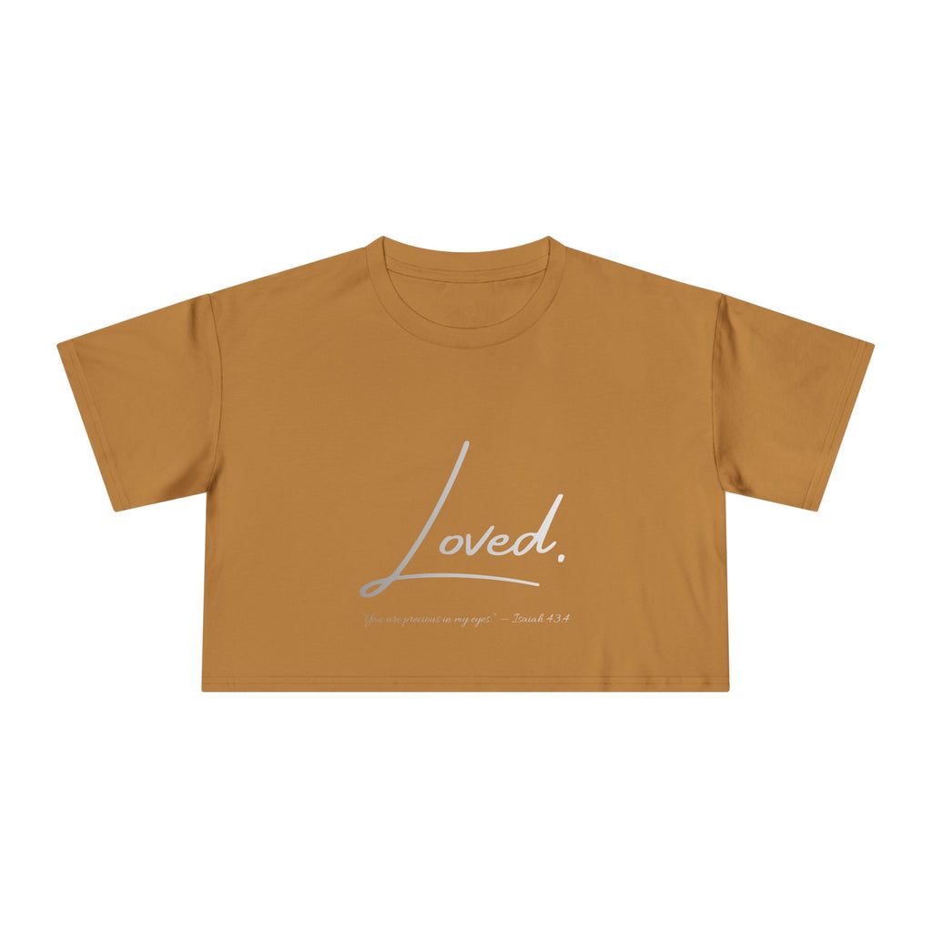 Loved Crop Tee — Christian Faith Message Women’s Cropped Shirt
