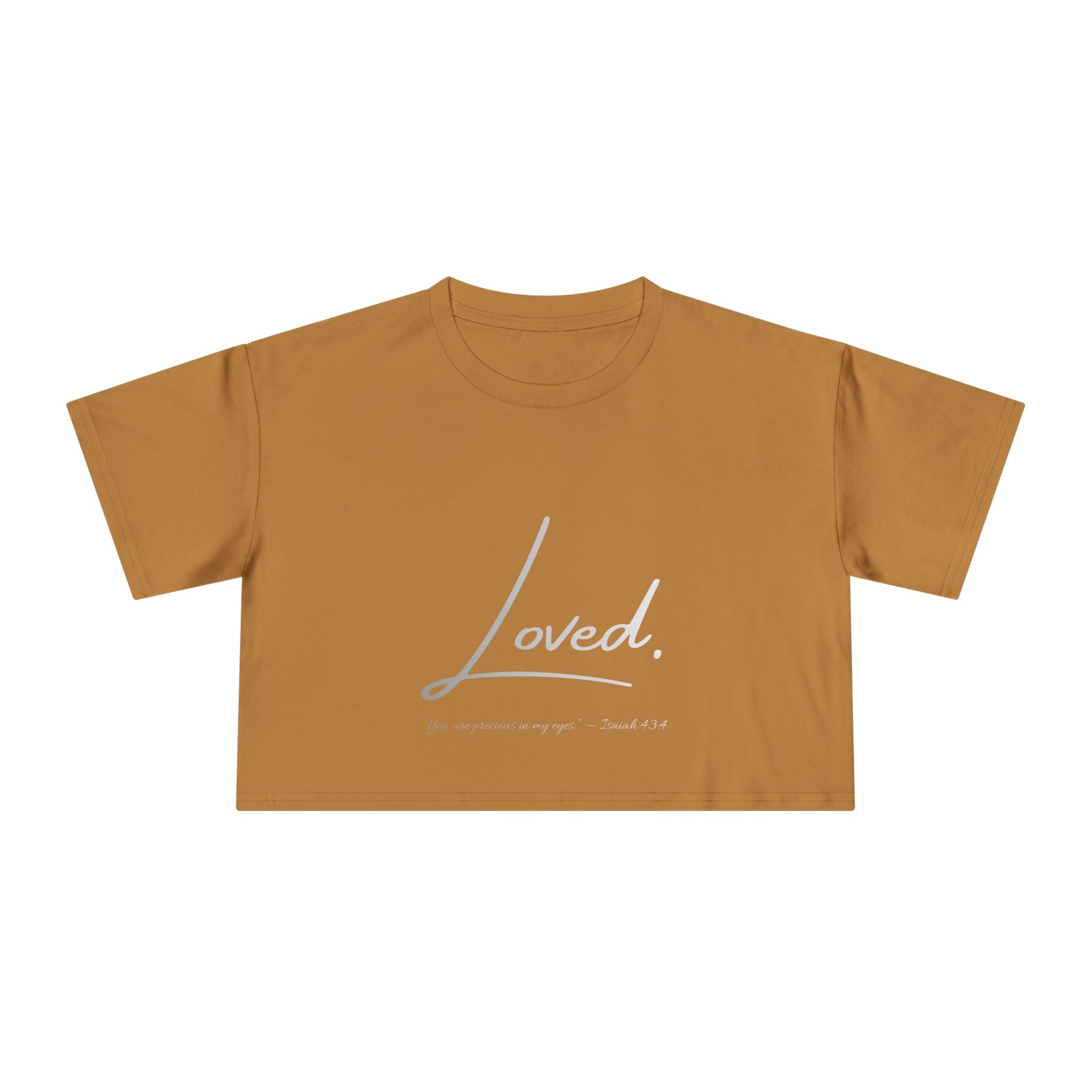 Loved Crop Tee — Christian Faith Message Women’s Cropped Shirt