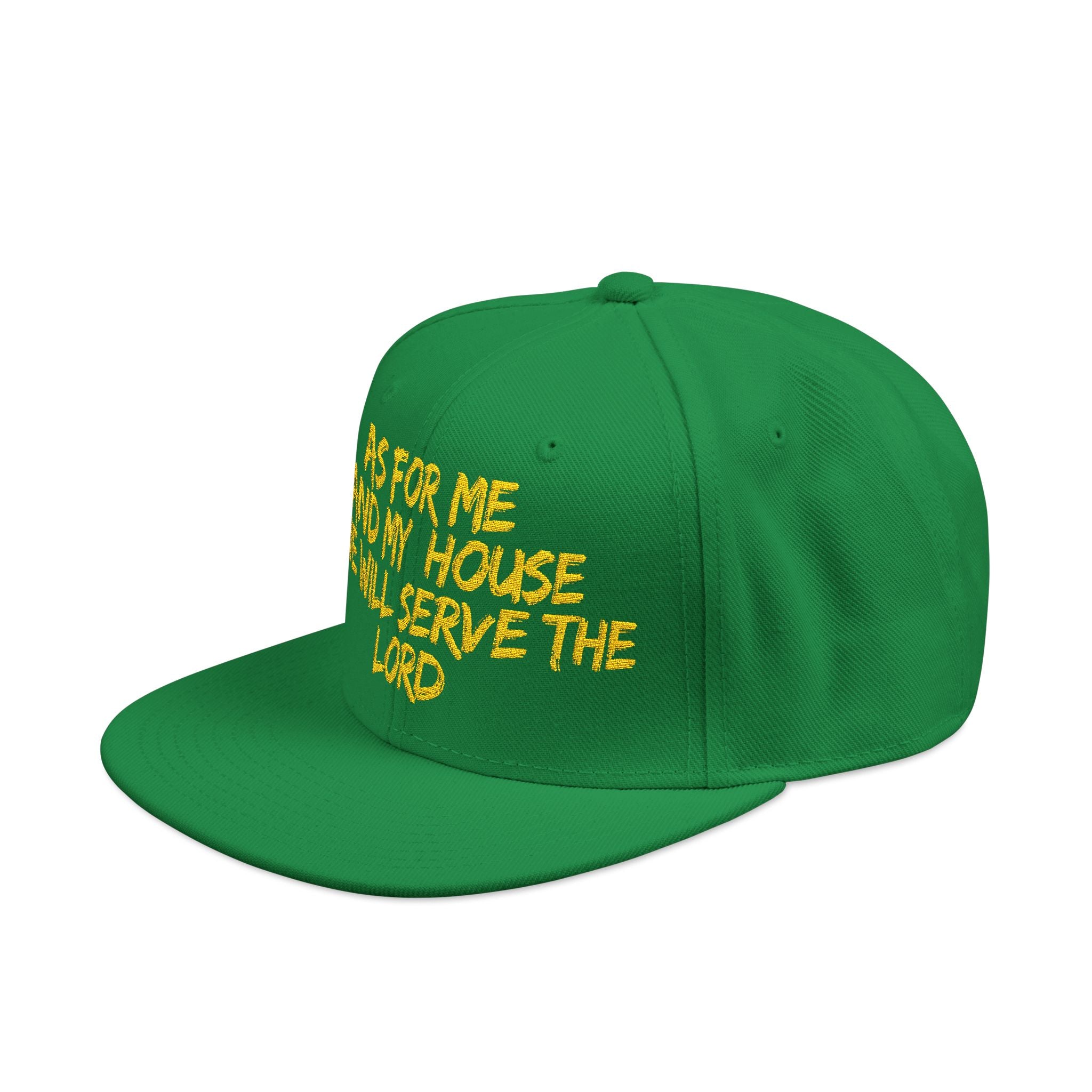 Embroidered Snapback Hat — “As For Me And My House, We Will Serve the Lord” Streetwear Cap