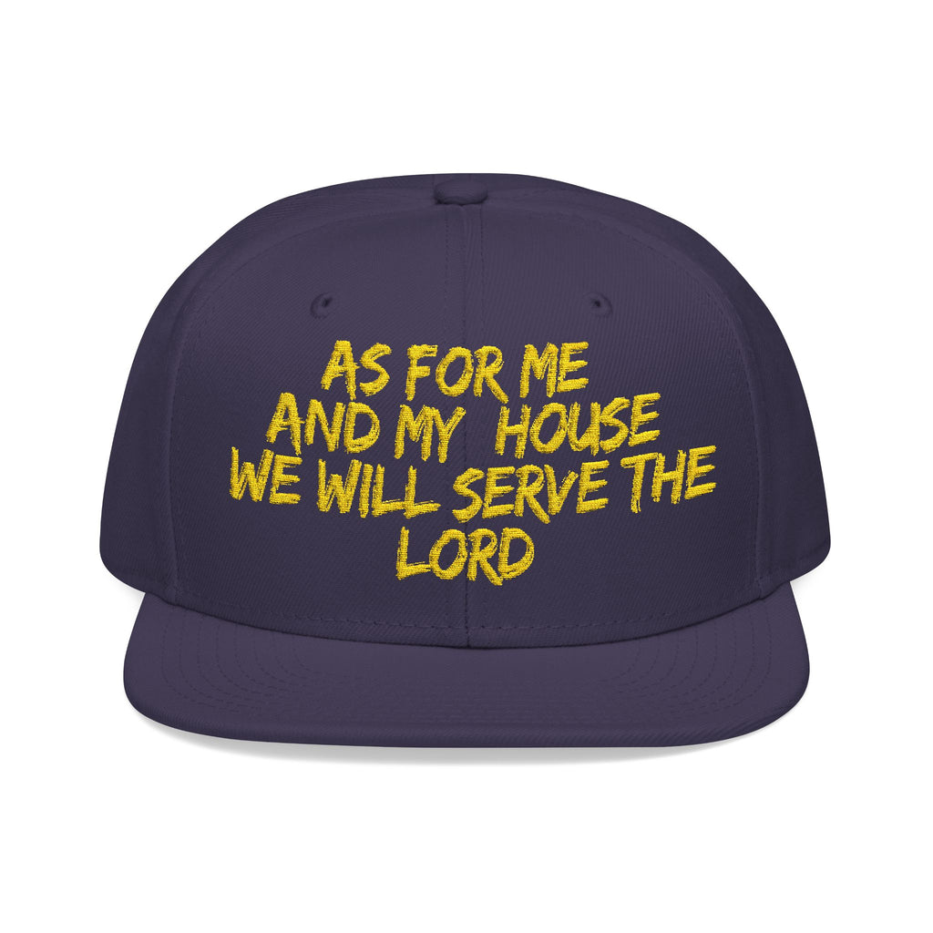 Embroidered Snapback Hat — “As For Me And My House, We Will Serve the Lord” Streetwear Cap