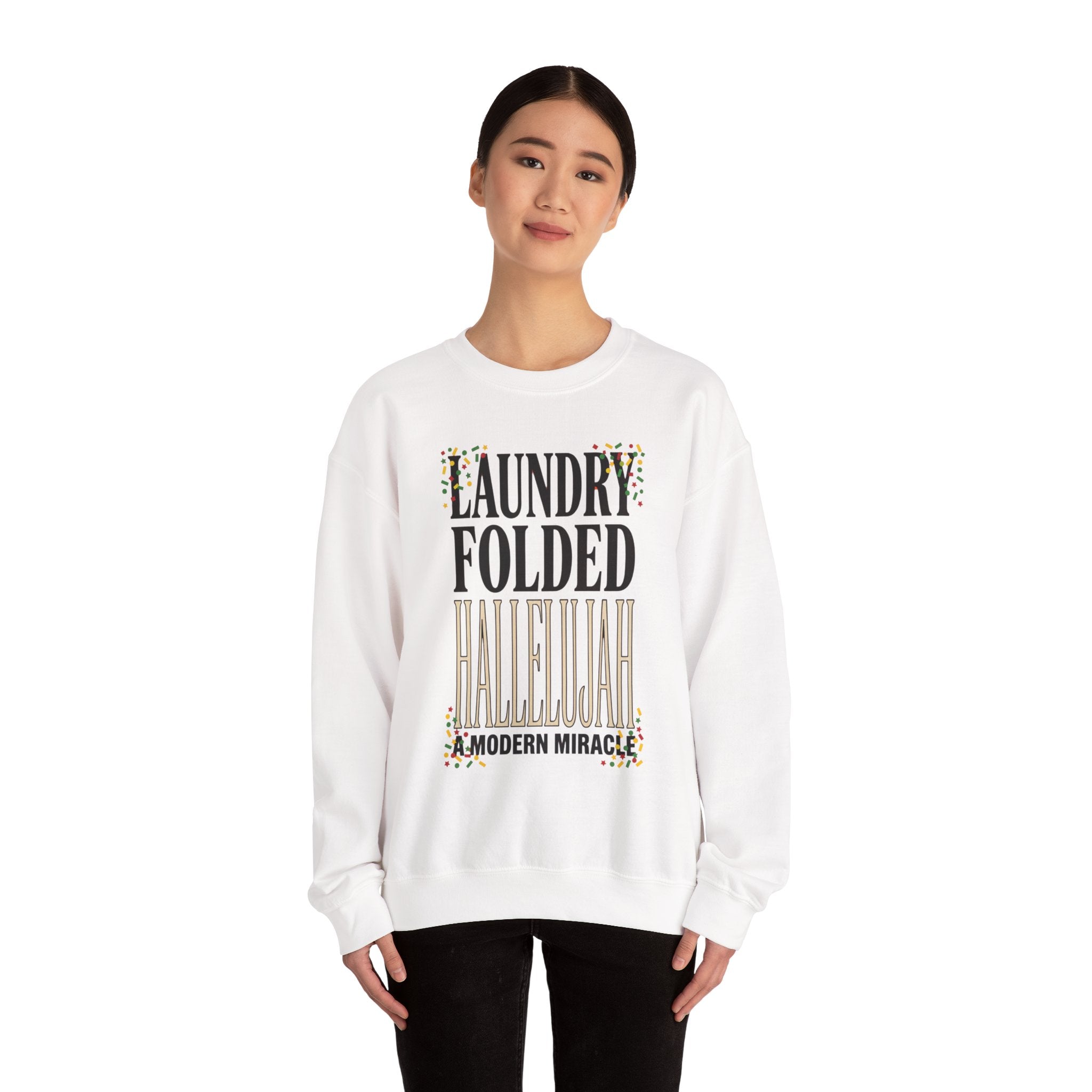Laundry Folded Hallelujah Sweatshirt | Everything Hallelujah, Cozy Typography