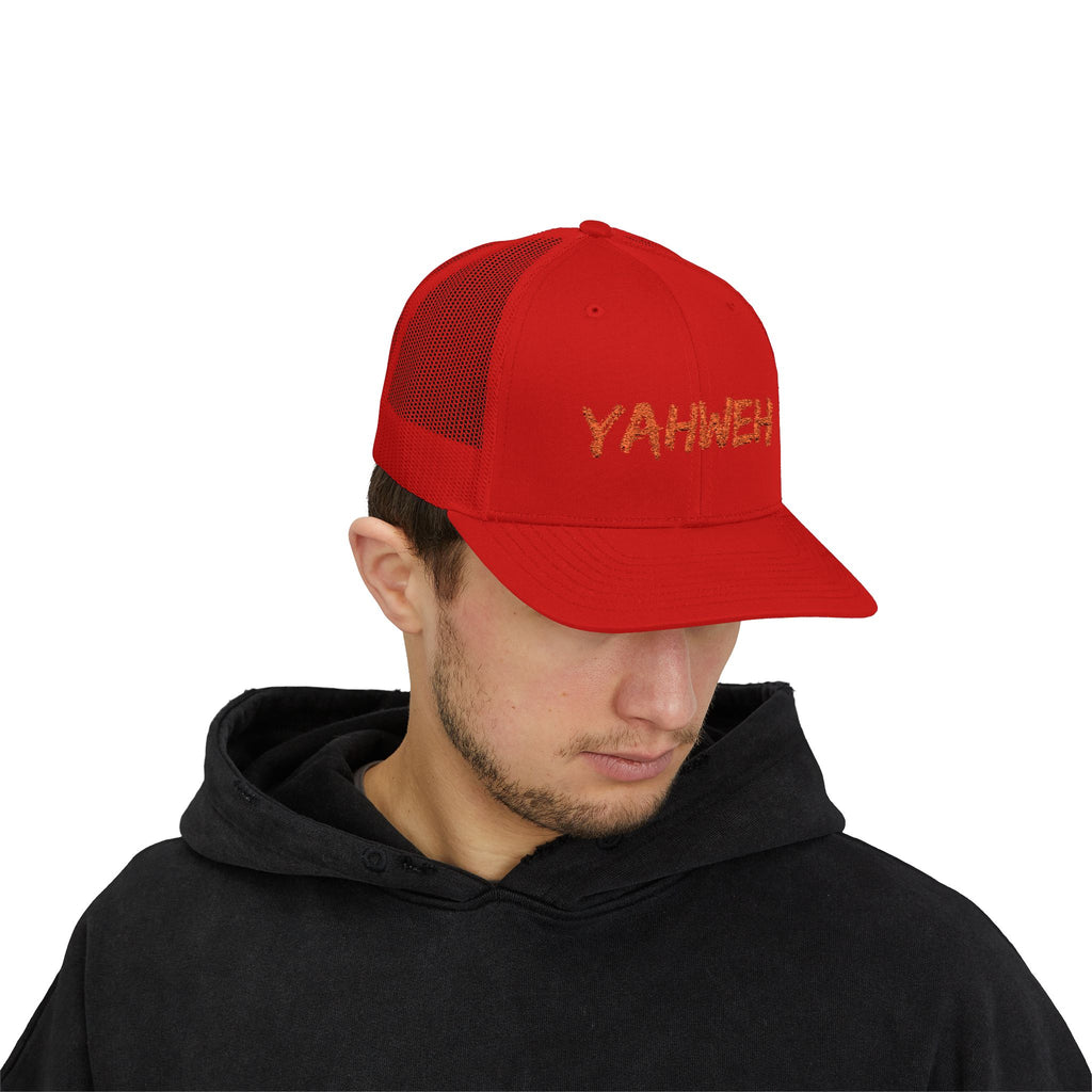 Yahweh Embroidered Trucker Cap (Mesh Back)