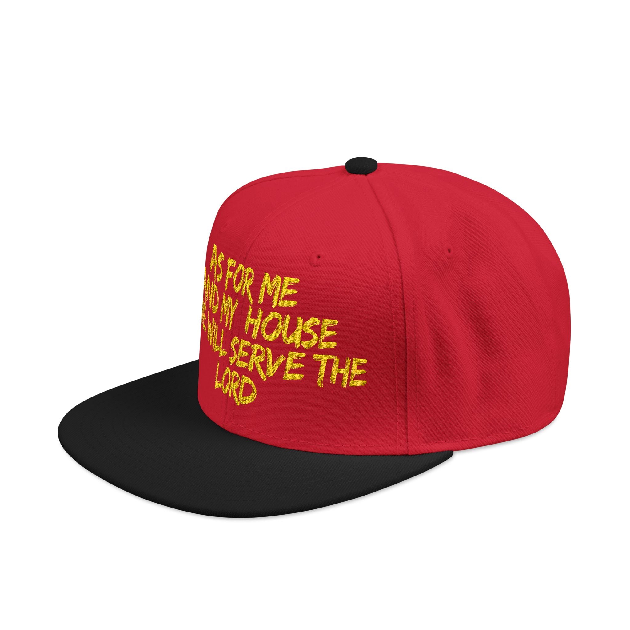 Embroidered Snapback Hat — “As For Me And My House, We Will Serve the Lord” Streetwear Cap