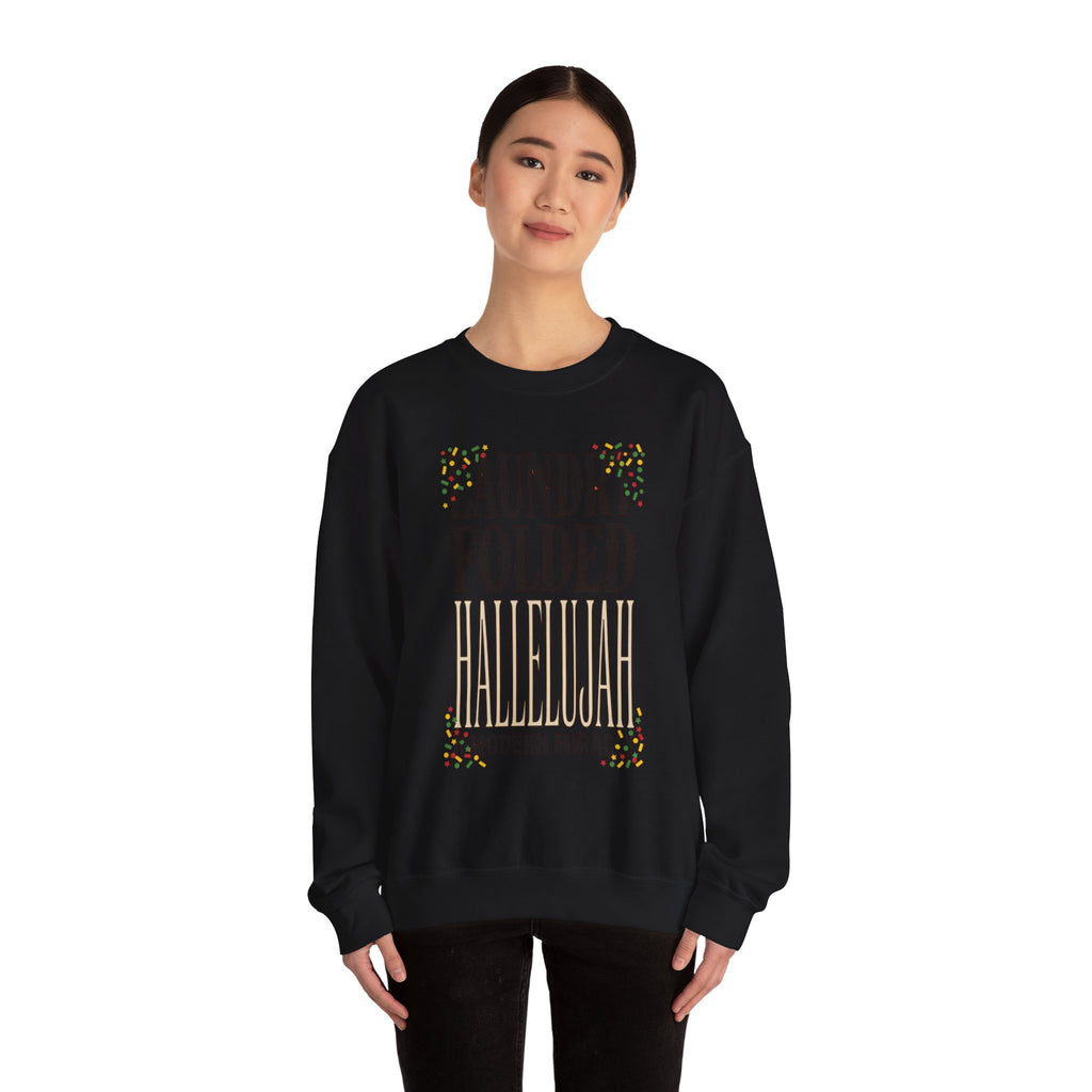 Laundry Folded Hallelujah Sweatshirt | Everything Hallelujah, Cozy Typography