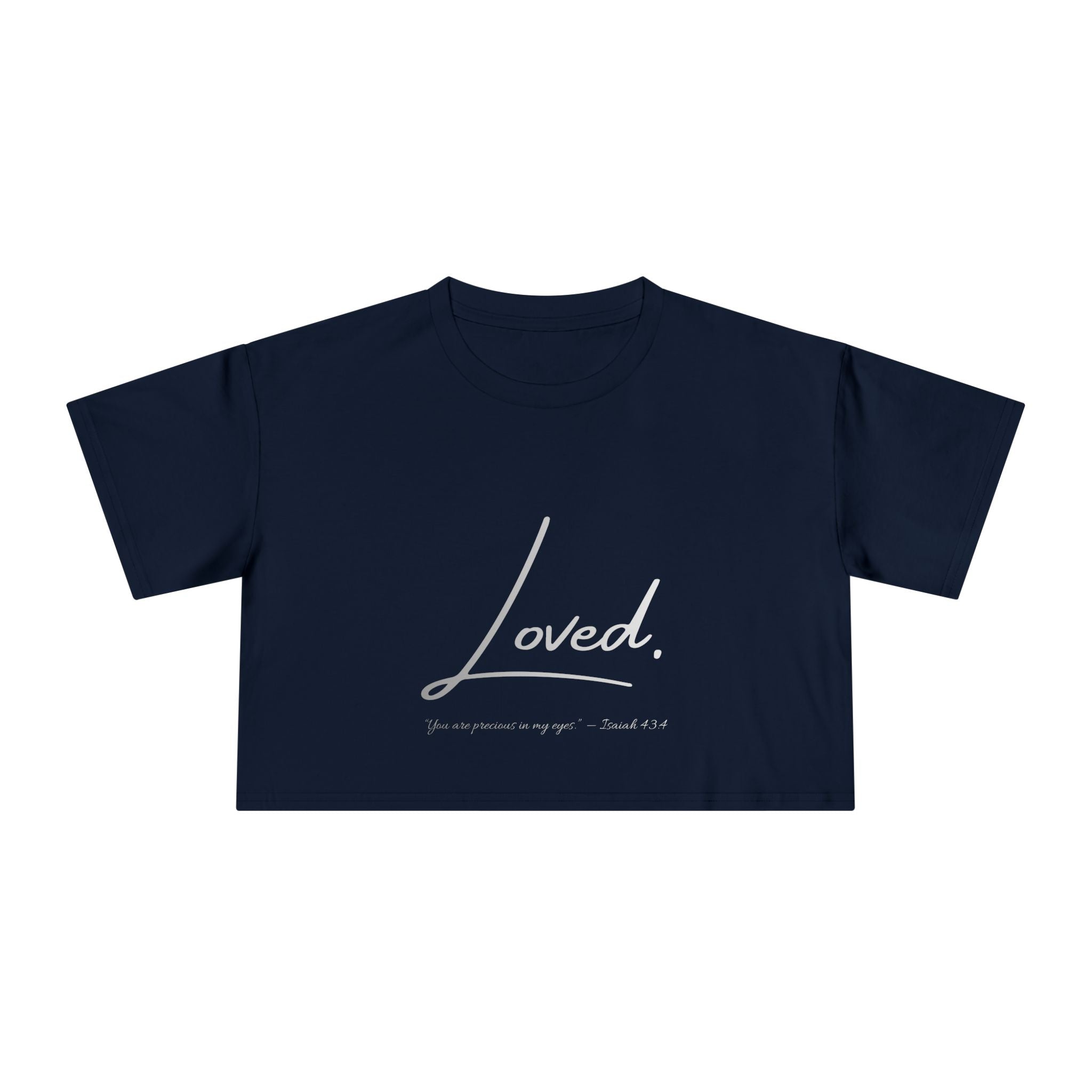 Loved Crop Tee — Christian Faith Message Women’s Cropped Shirt