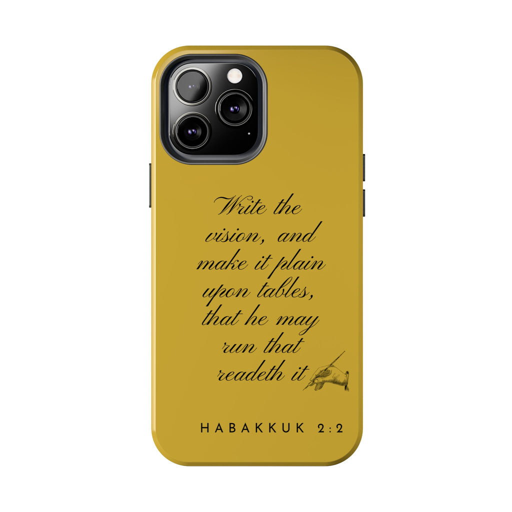 Habakkuk 2:2 Scriptural Tough Phone Case — "Write the vision" Christian Phone Cover
