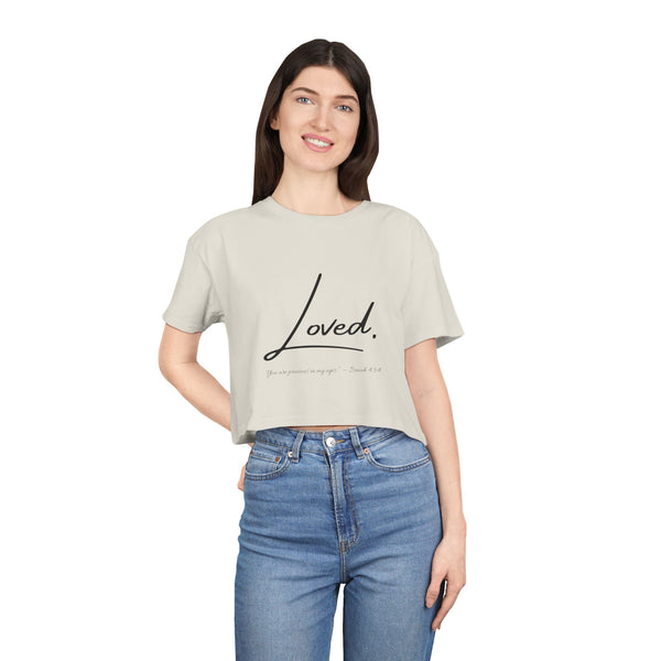 Loved Crop Tee — Christian Faith Message Women’s Cropped Shirt