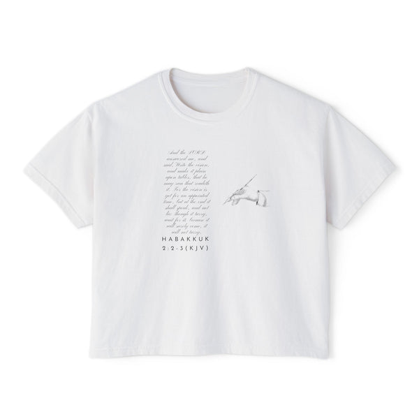 Women's Christian Boxy Tee — Write the Vision and Make it Plain (KJV)