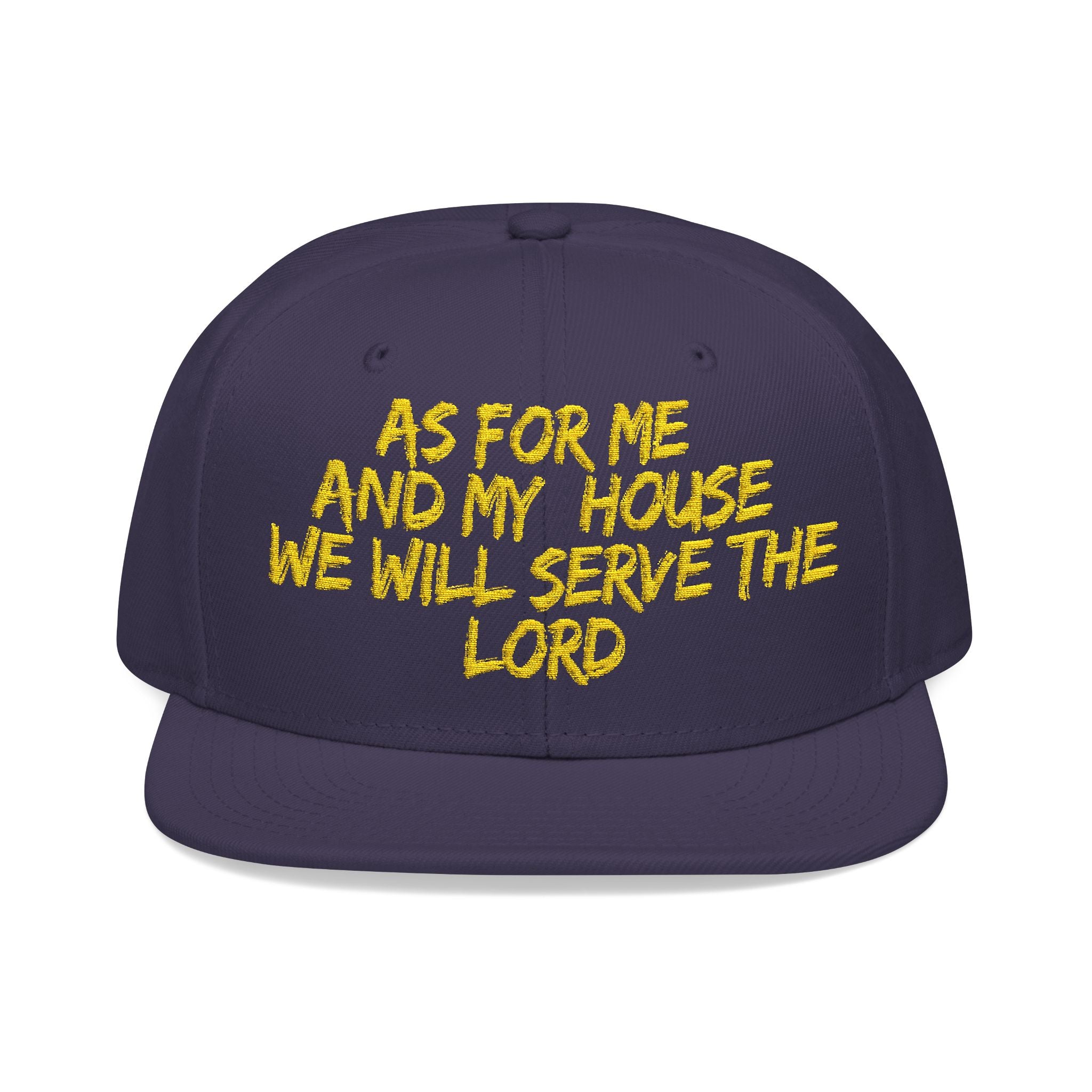 Embroidered Snapback Hat — “As For Me And My House, We Will Serve the Lord” Streetwear Cap