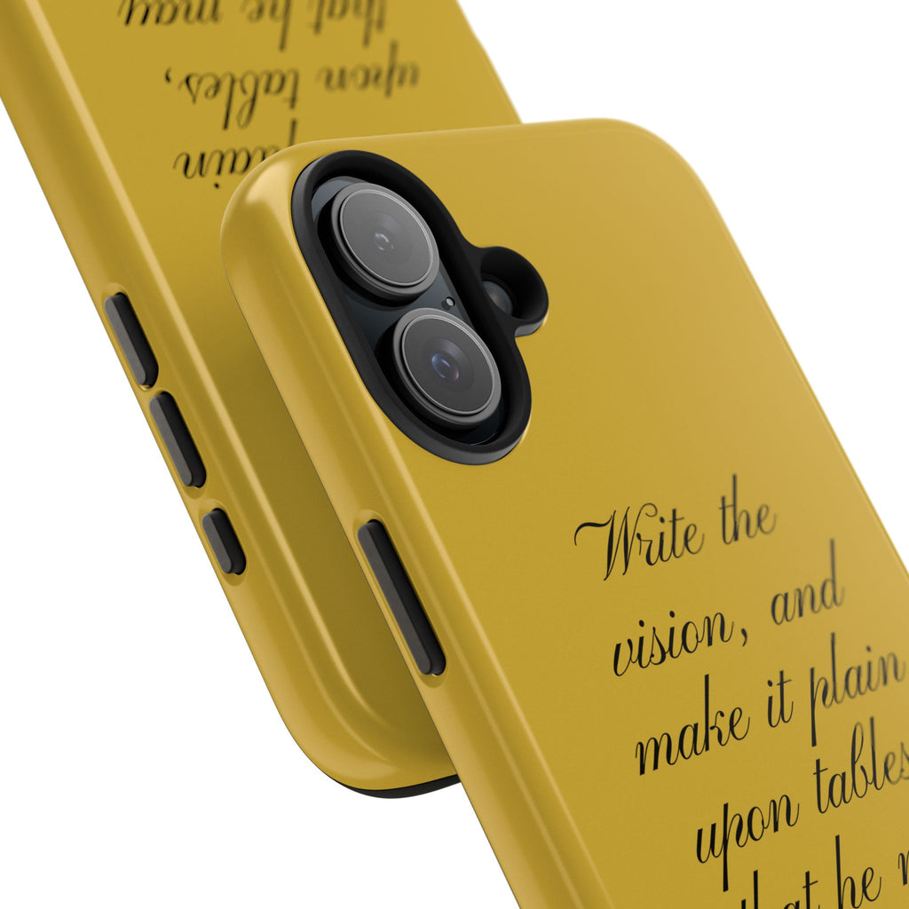 Habakkuk 2:2 Scriptural Tough Phone Case — "Write the vision" Christian Phone Cover