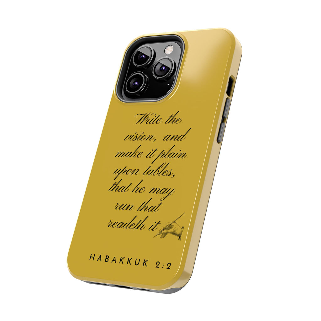 Habakkuk 2:2 Scriptural Tough Phone Case — "Write the vision" Christian Phone Cover