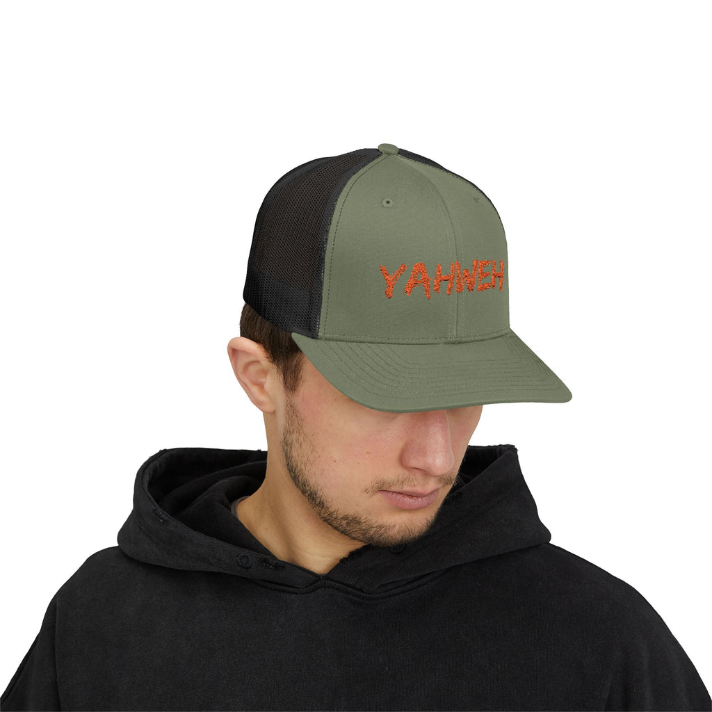 Yahweh Embroidered Trucker Cap (Mesh Back)
