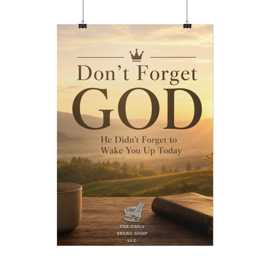 Don’t Forget God Rolled Poster — Inspirational Christian Wall Art (He Didn’t Forget to Wake You Up Today)