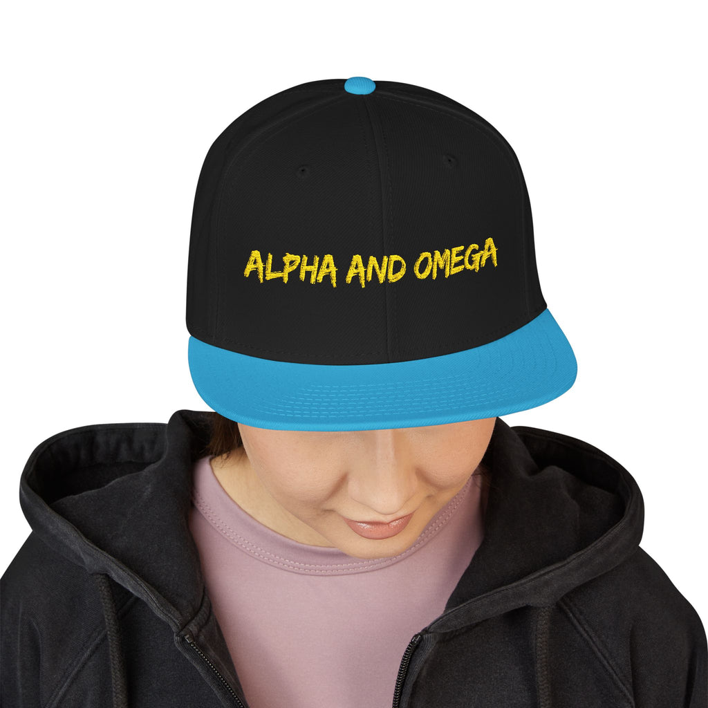 Embroidered "Alpha and Omega" Snapback Hat - Streetwear Trucker Cap