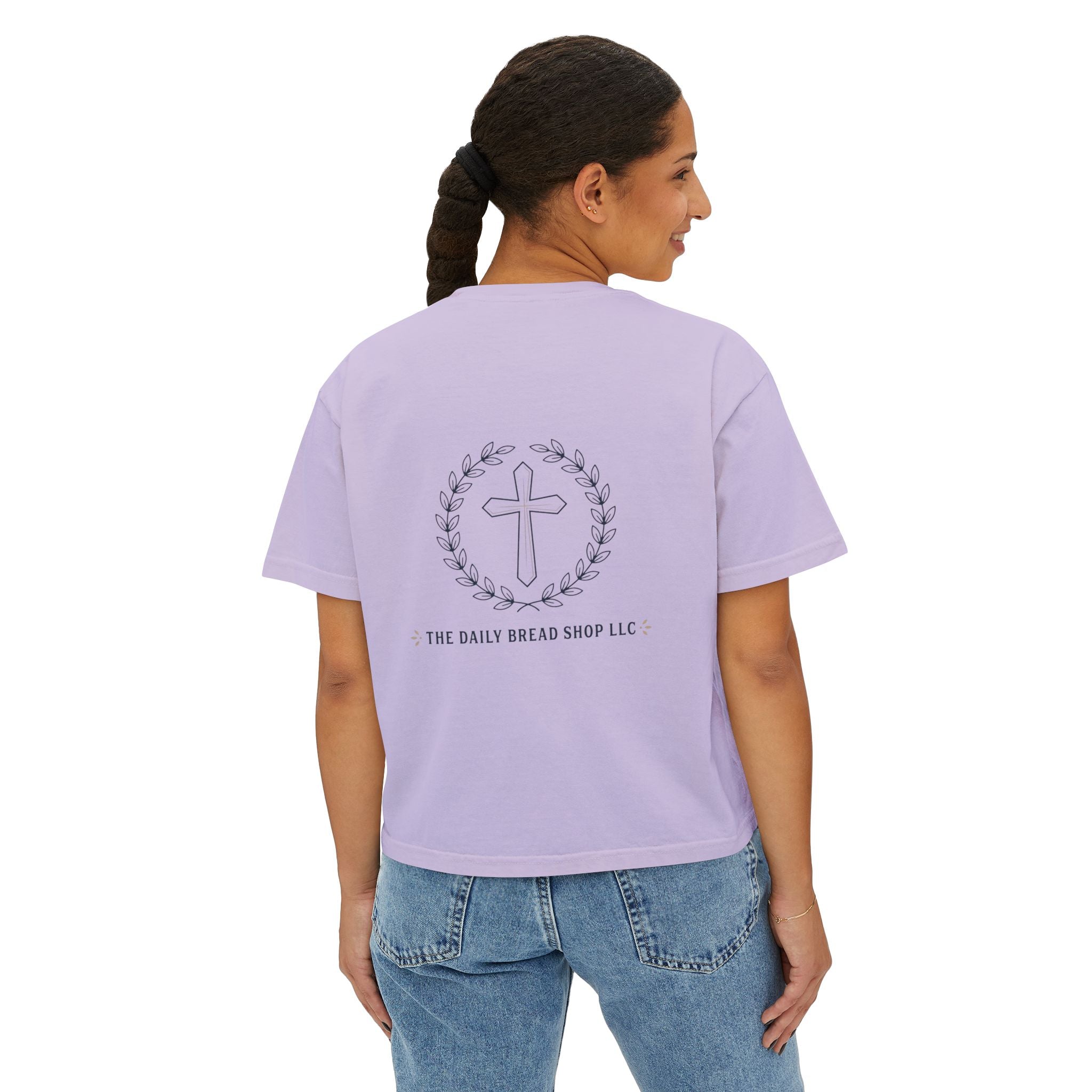 Christian Cross Boxy Tee — Write the Vision and Make It Plain KJV