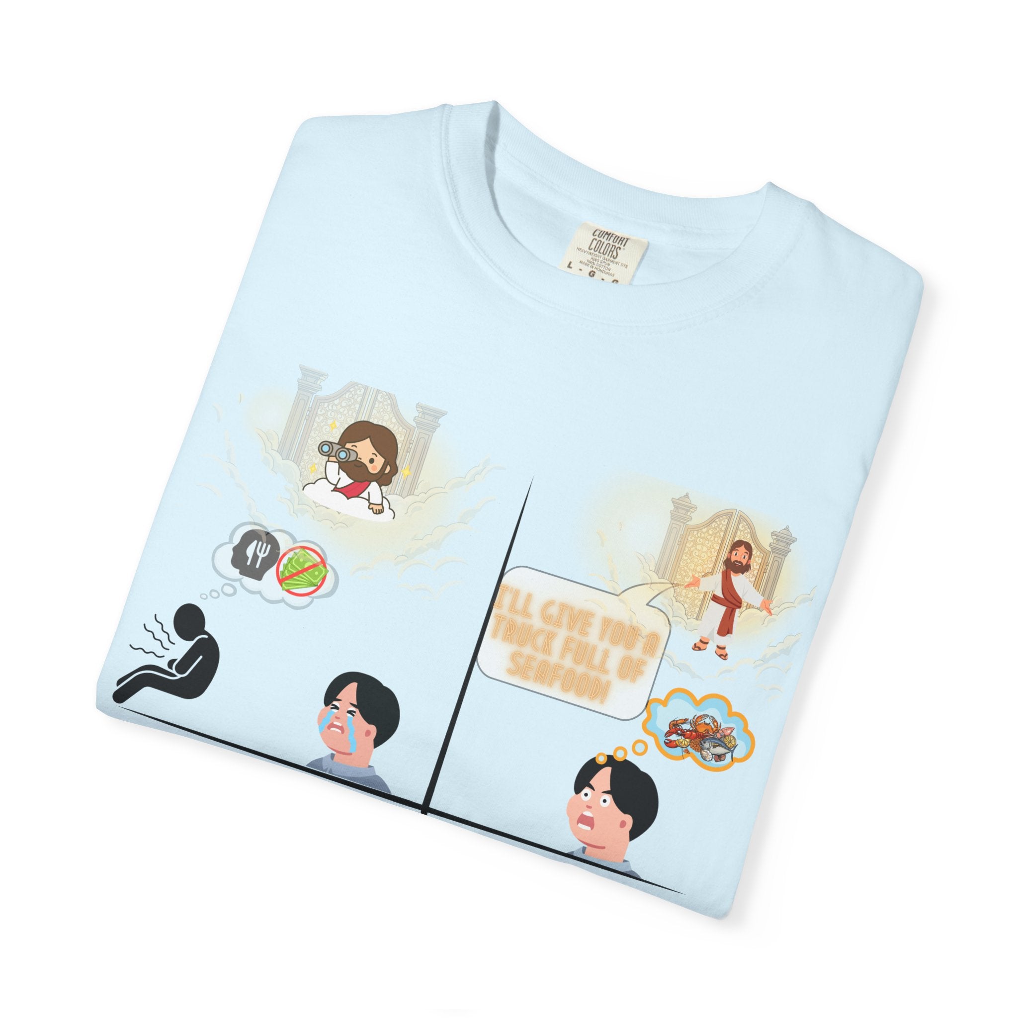 Graphic Panel T-Shirt — Cute Storyboard Illustrations "Make Room For Your Blessings"