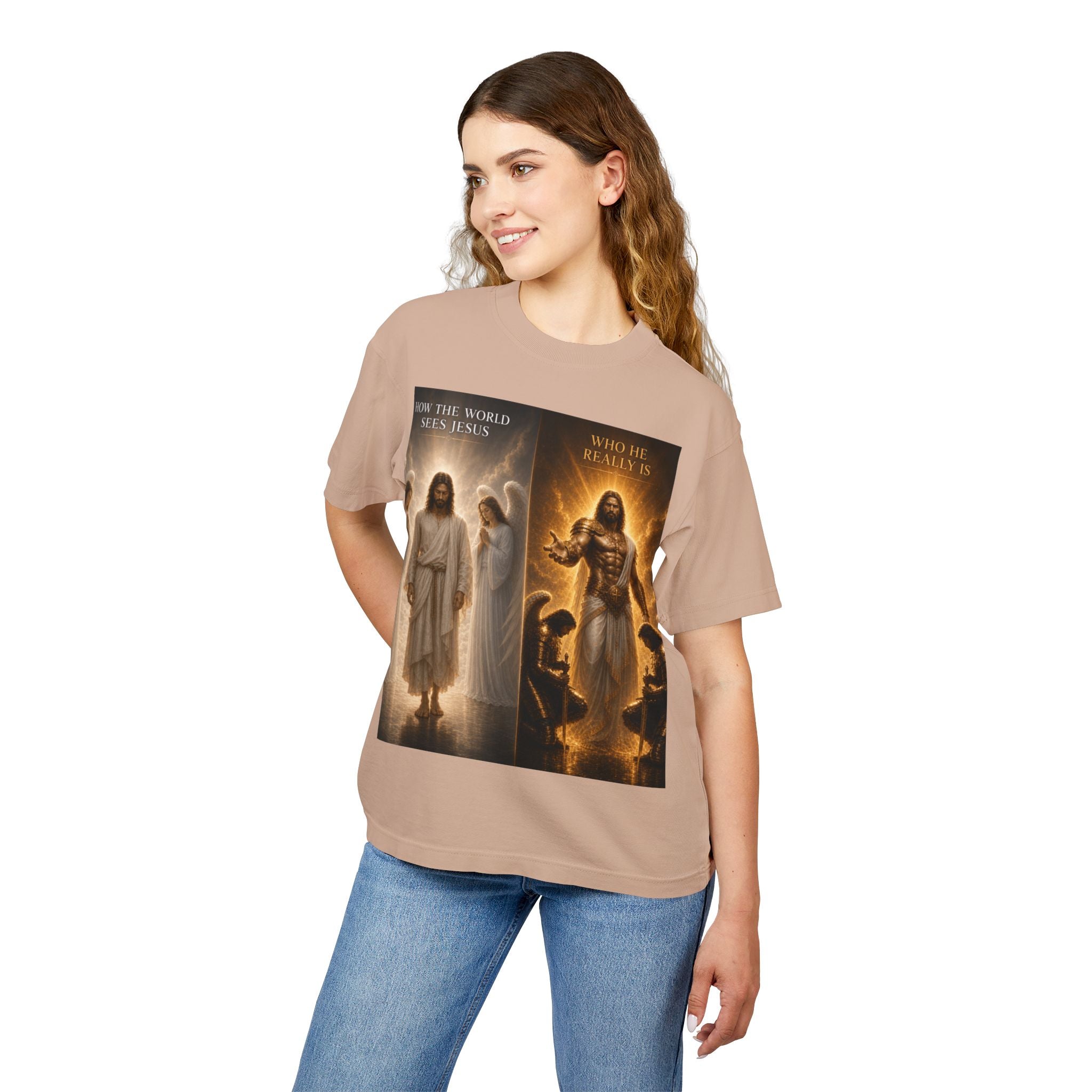 Faith Contrast T‑Shirt — "How the World Sees vs Who He Really Is" Inspirational Tee