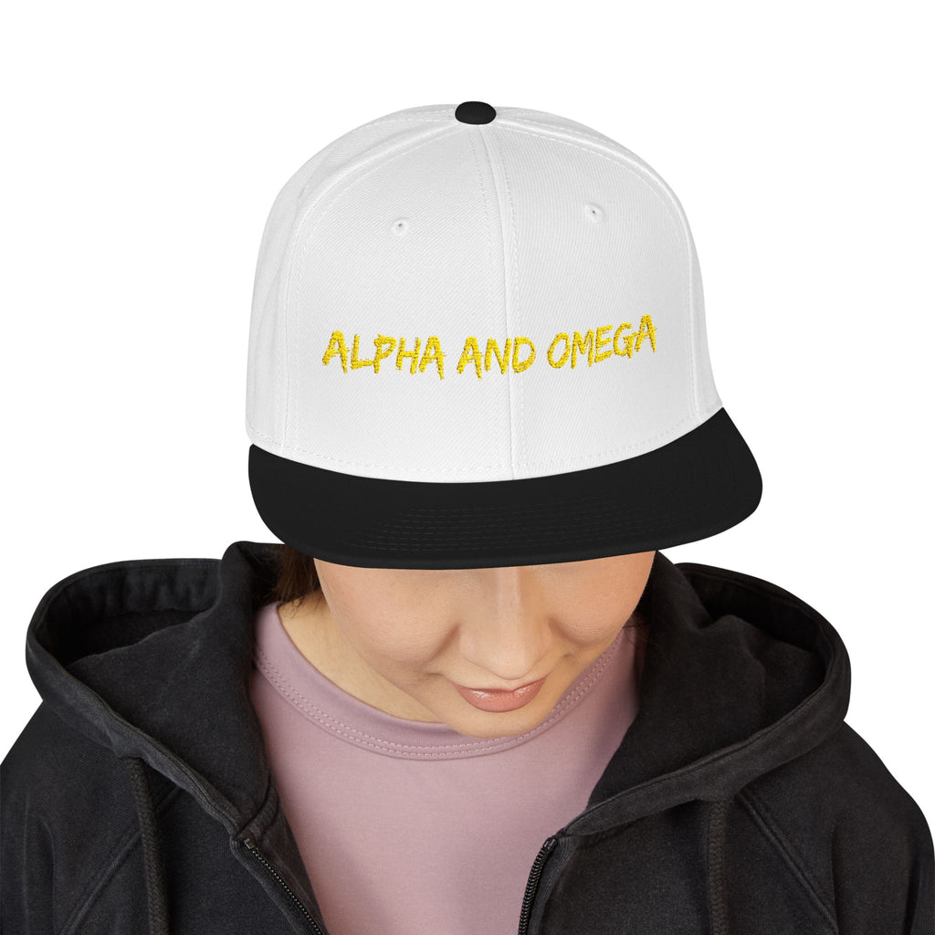 Embroidered "Alpha and Omega" Snapback Hat - Streetwear Trucker Cap