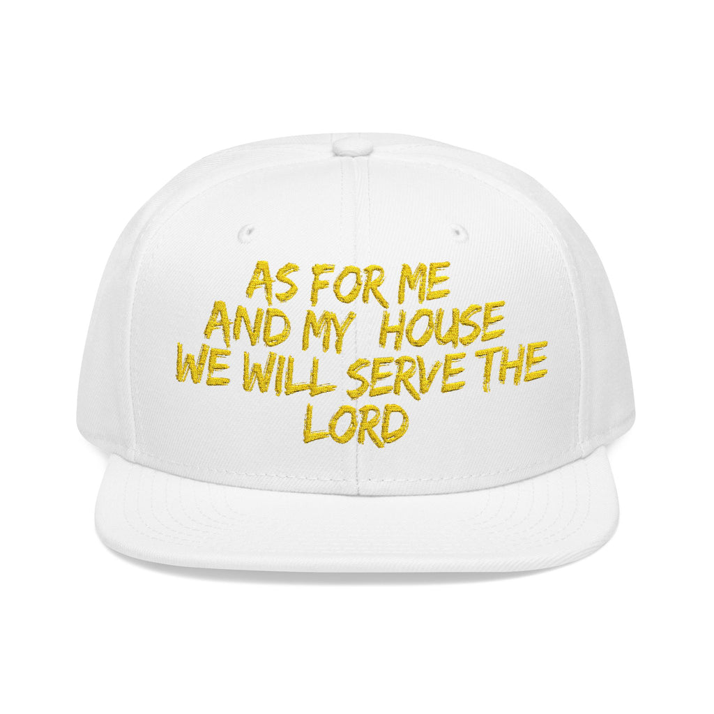 Embroidered Snapback Hat — “As For Me And My House, We Will Serve the Lord” Streetwear Cap