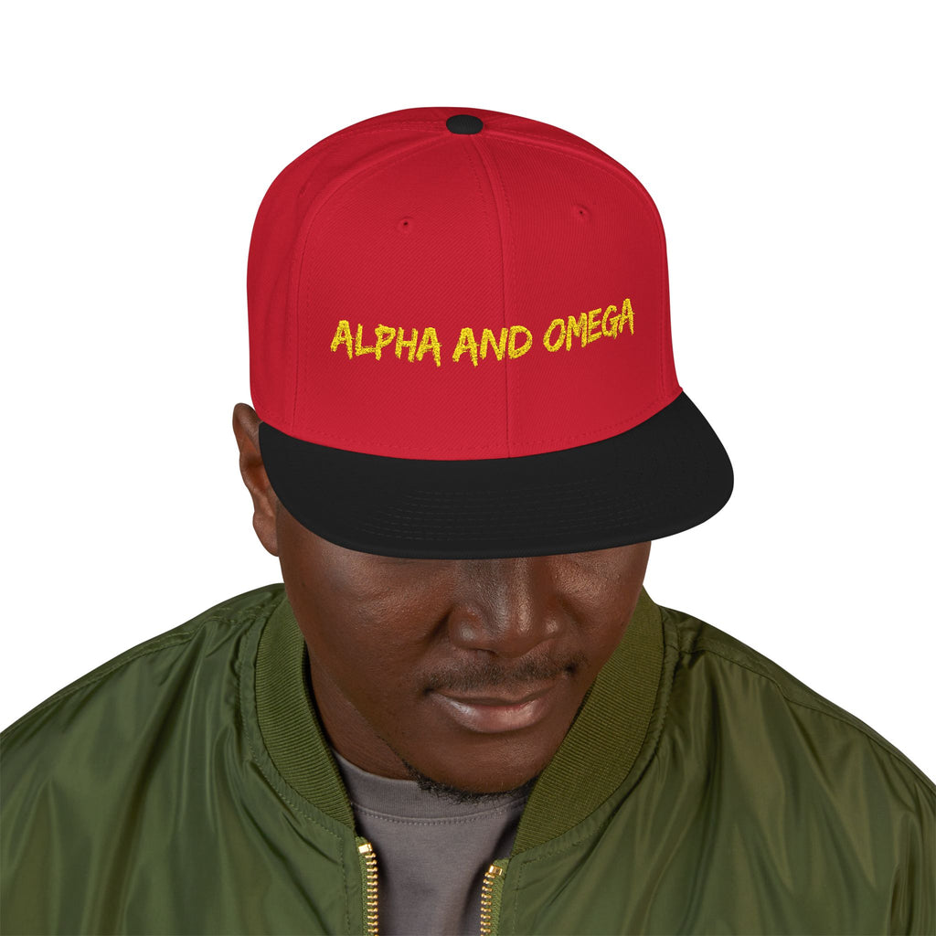 Embroidered "Alpha and Omega" Snapback Hat - Streetwear Trucker Cap