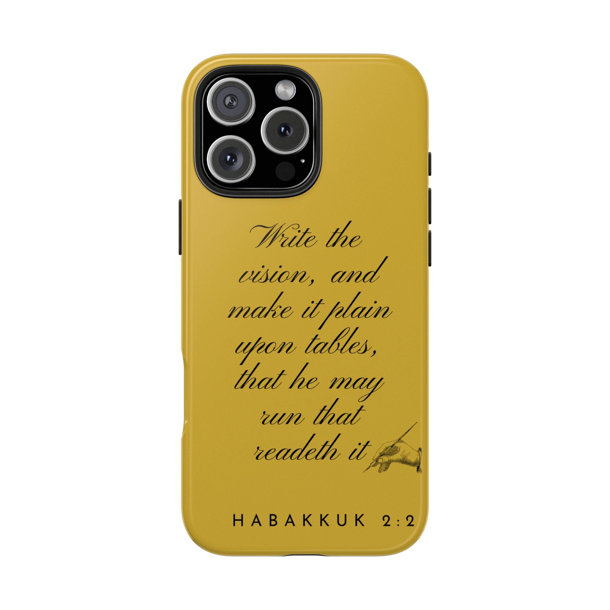 Habakkuk 2:2 Scriptural Tough Phone Case — "Write the vision" Christian Phone Cover