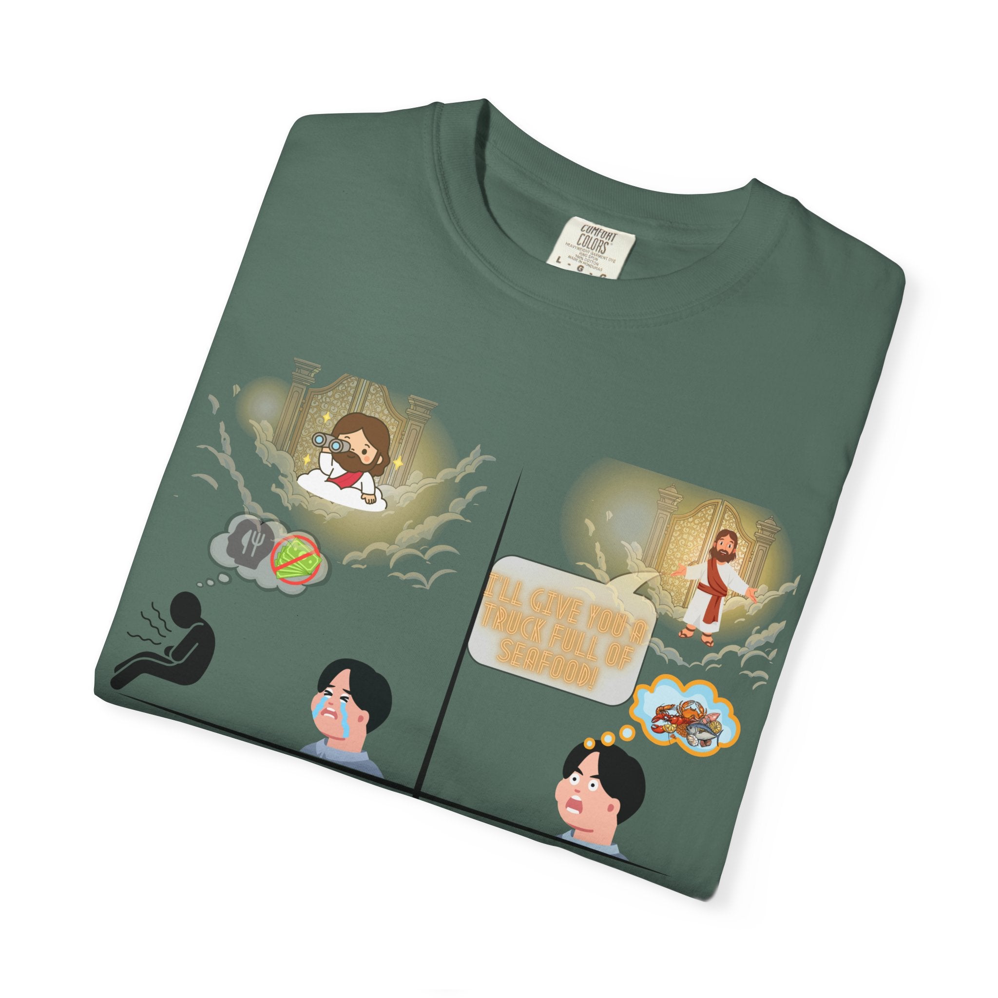 Graphic Panel T-Shirt — Cute Storyboard Illustrations "Make Room For Your Blessings"