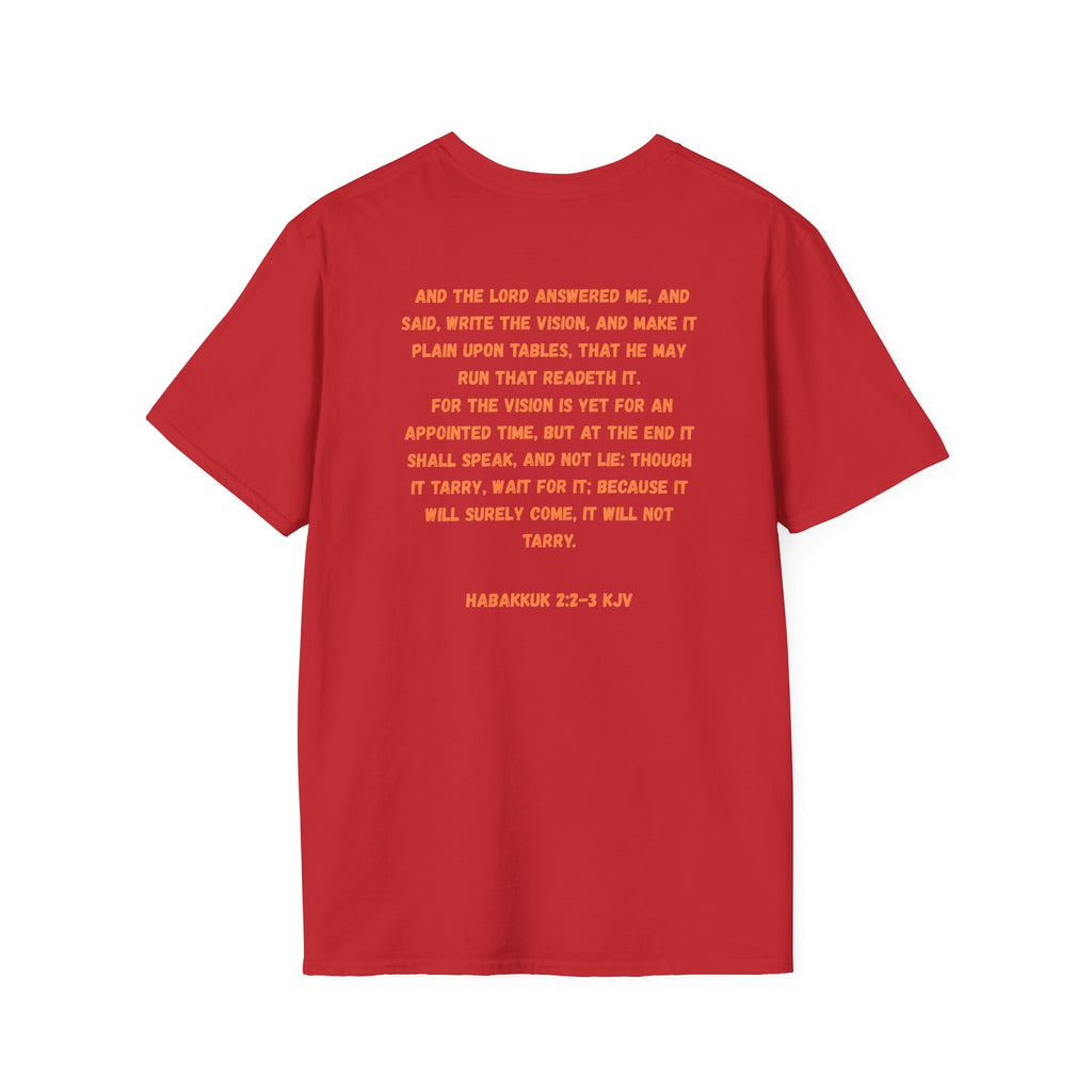 T-Shirt — Funny Biblical Ostrich Comic (Habakkuk 2:2-3)