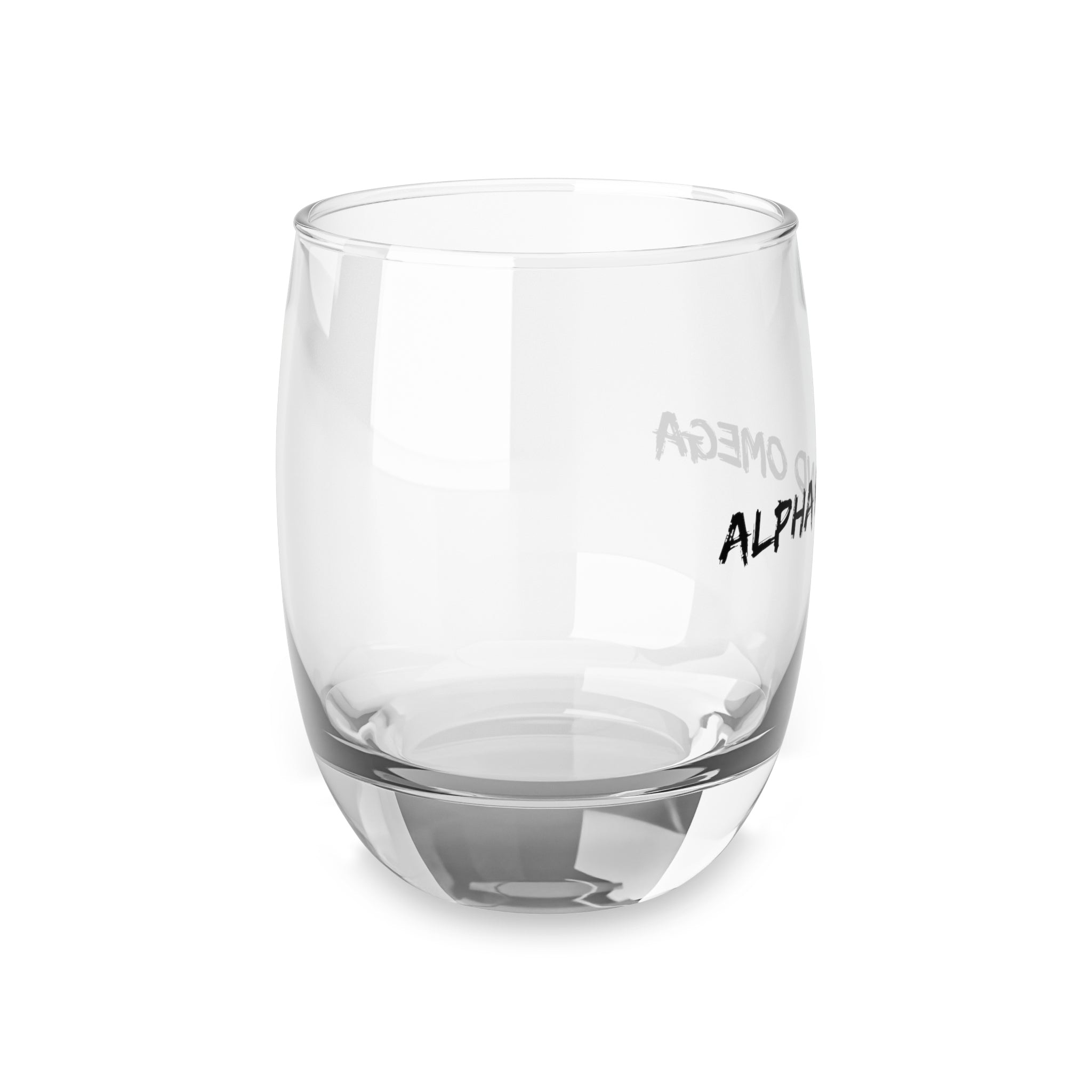 Alpha and Omega Whiskey Glass — Religious Script Rocks Glass, Faith Gift for Him (Customizable)