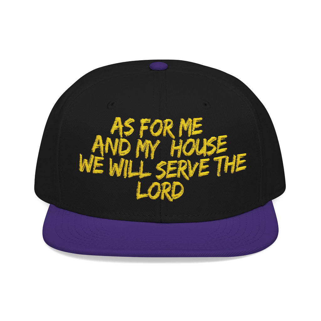 Embroidered Snapback Hat — “As For Me And My House, We Will Serve the Lord” Streetwear Cap