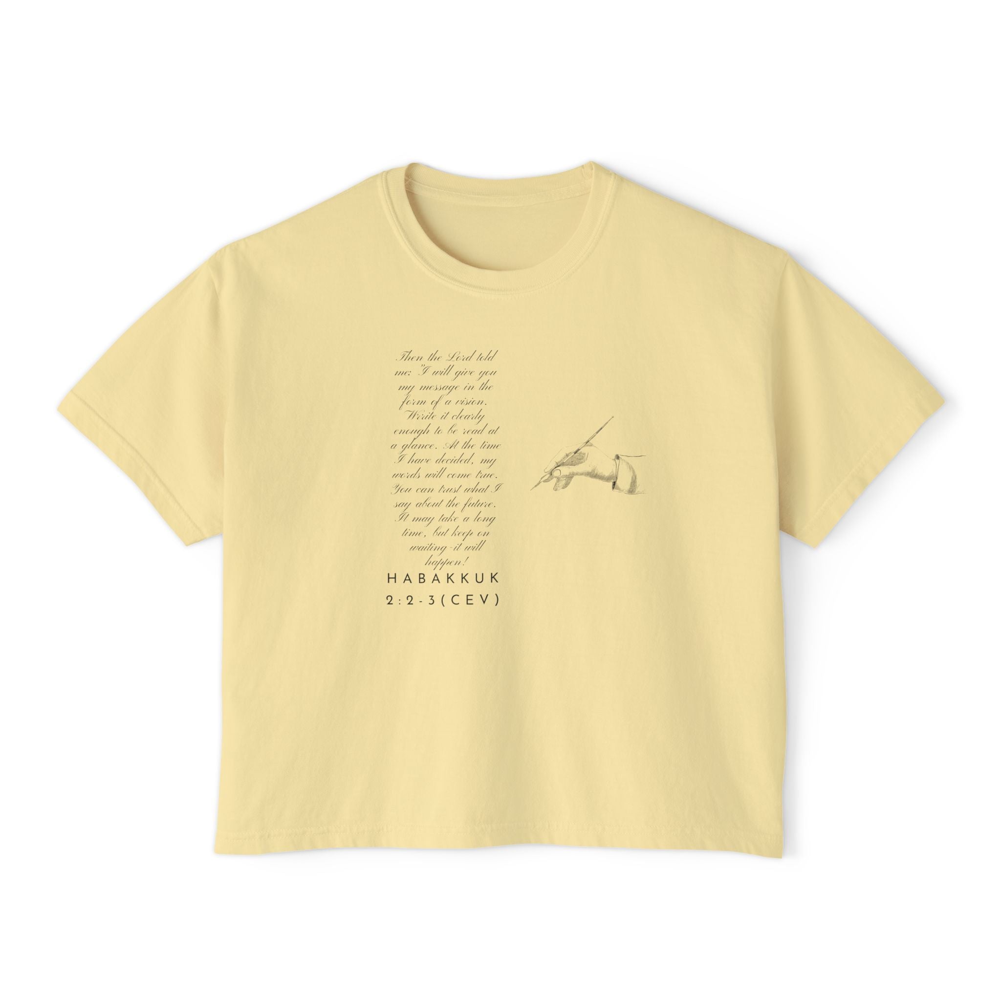 Women's Boxy Tee — Write the Vision and Make it Plain (CEV)