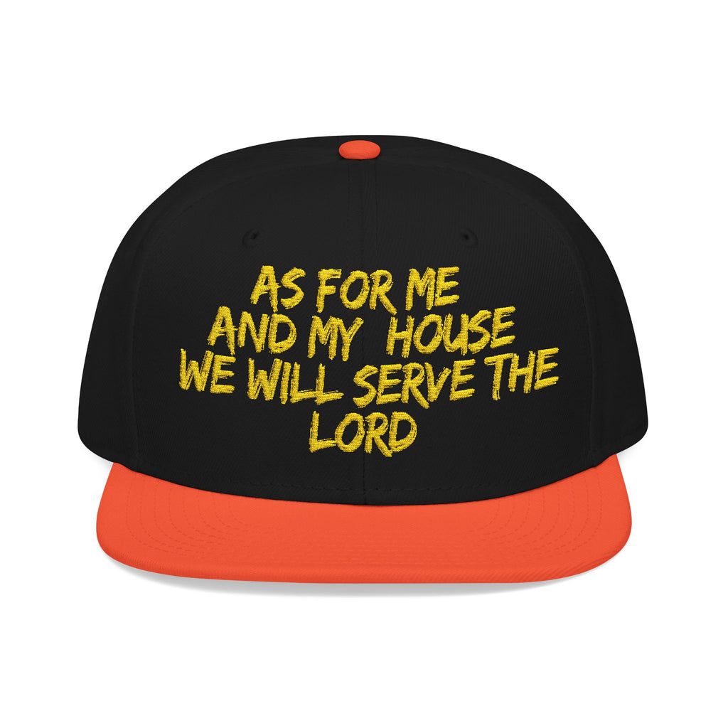Embroidered Snapback Hat — “As For Me And My House, We Will Serve the Lord” Streetwear Cap