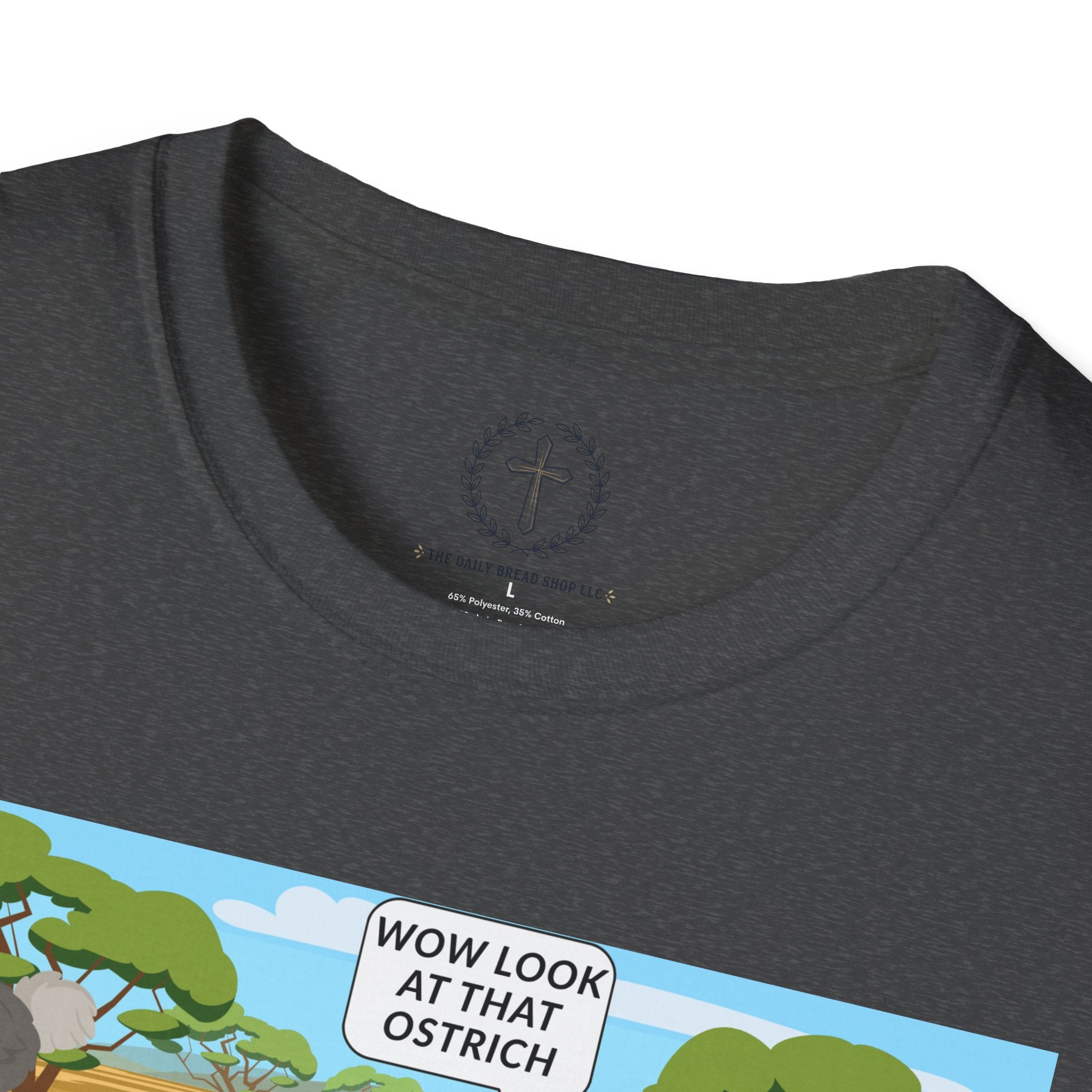 T-Shirt — Funny Biblical Ostrich Comic (Habakkuk 2:2-3)