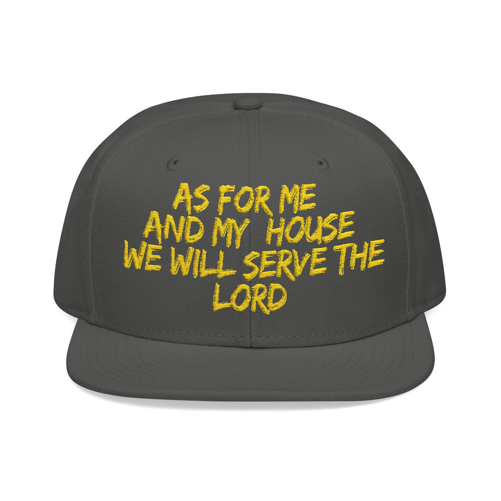 Embroidered Snapback Hat — “As For Me And My House, We Will Serve the Lord” Streetwear Cap