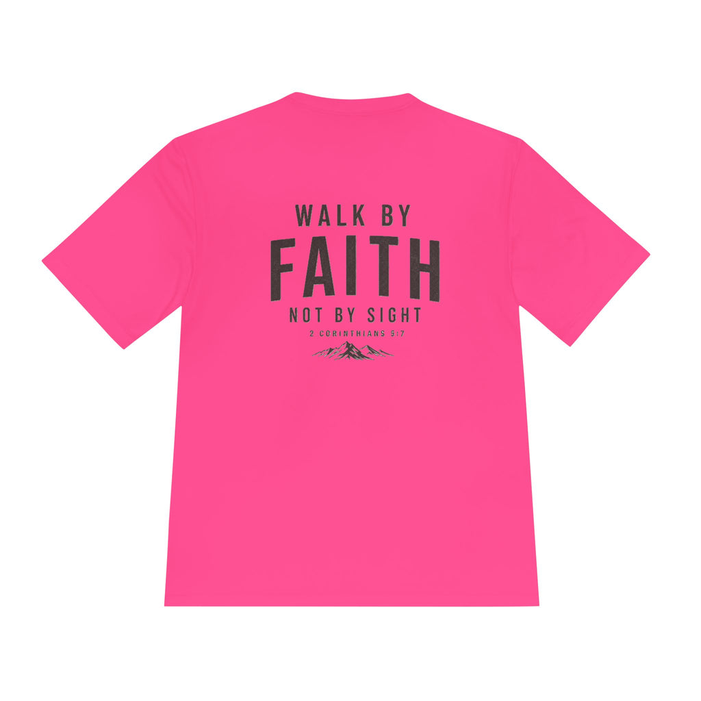 Faith Graphic Tee — “Walk By Faith Not By Sight” Moisture-Wicking Shirt