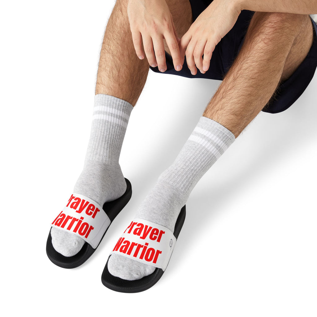 Prayer Warrior Slide Sandals for Men — Removable Strap Casual Beach & Pool Slides