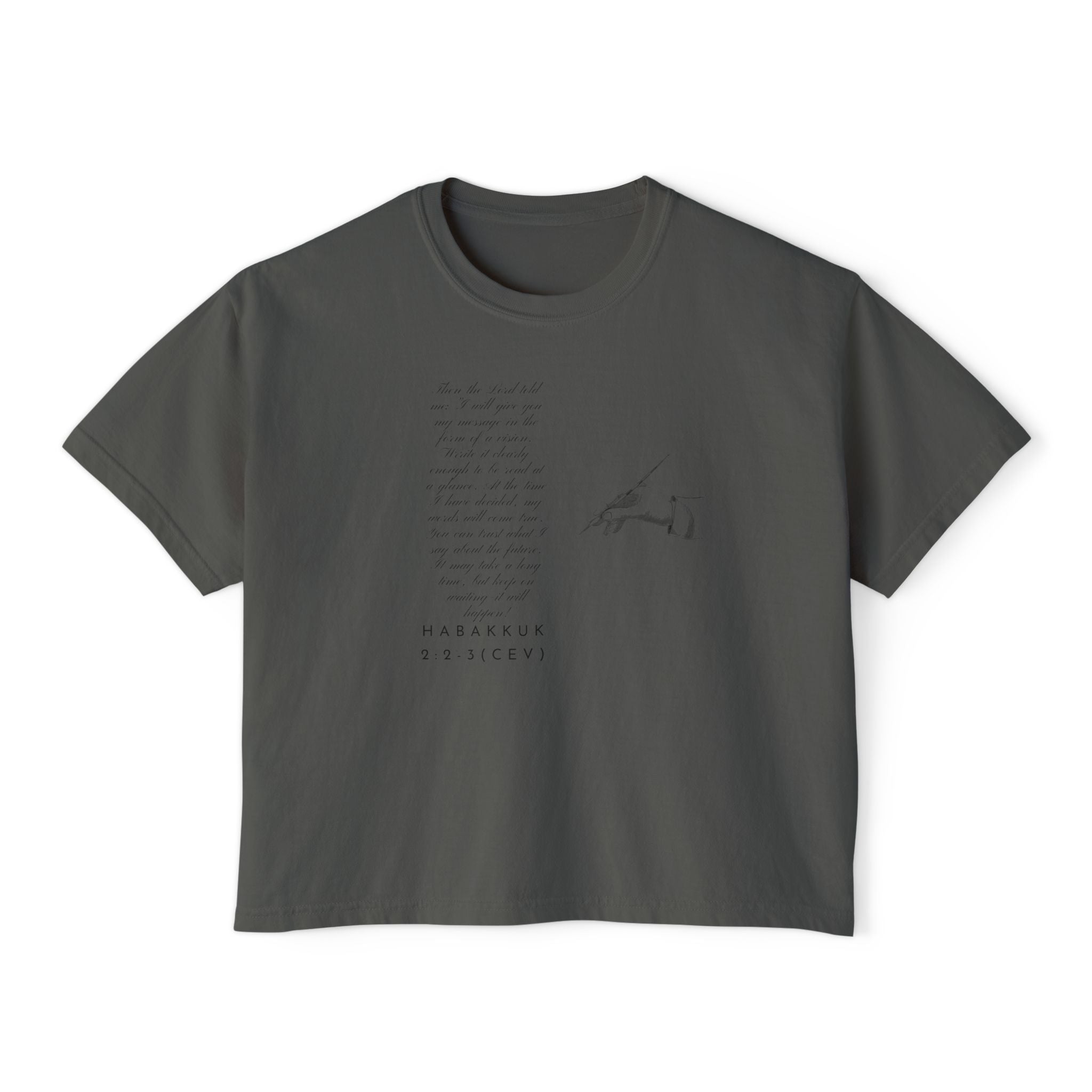 Women's Boxy Tee — Write the Vision and Make it Plain (CEV)