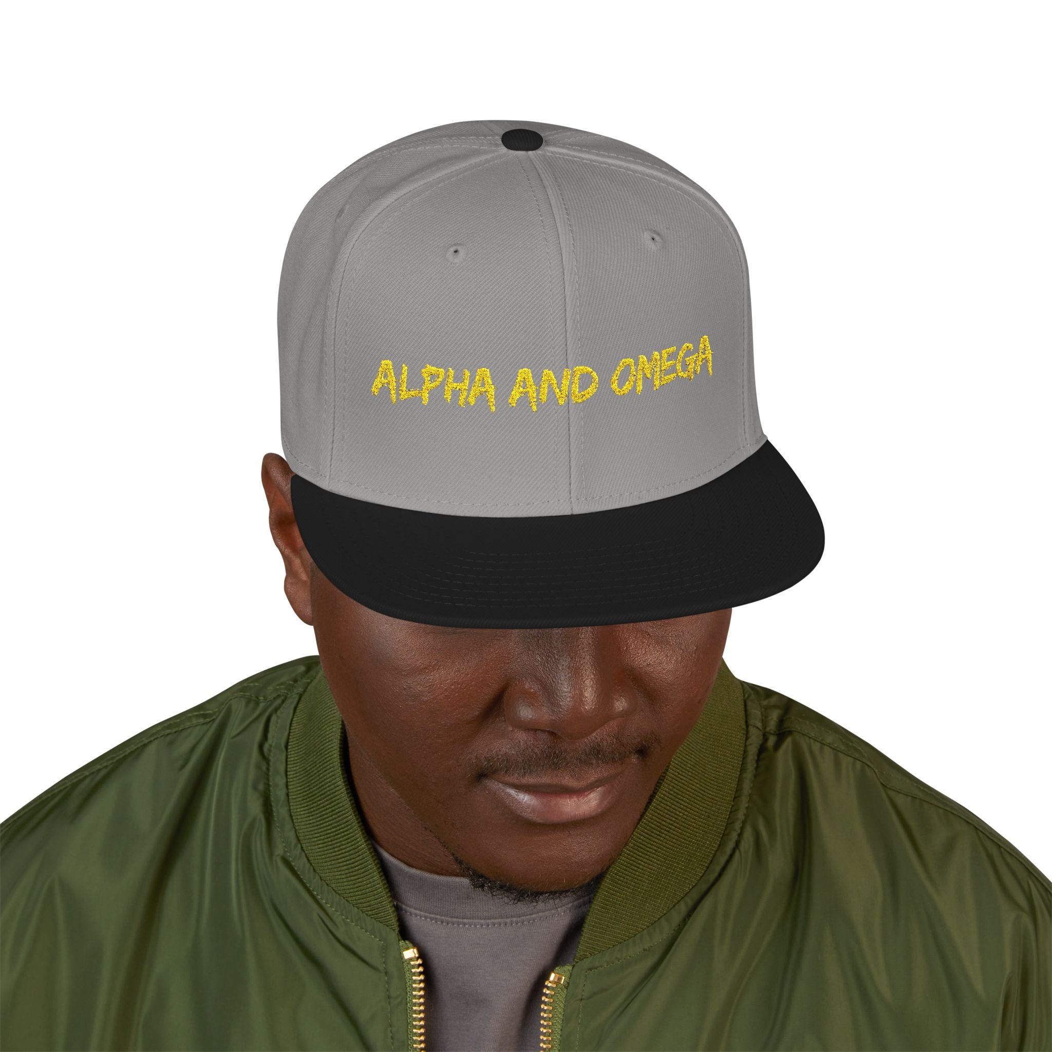 Embroidered "Alpha and Omega" Snapback Hat - Streetwear Trucker Cap