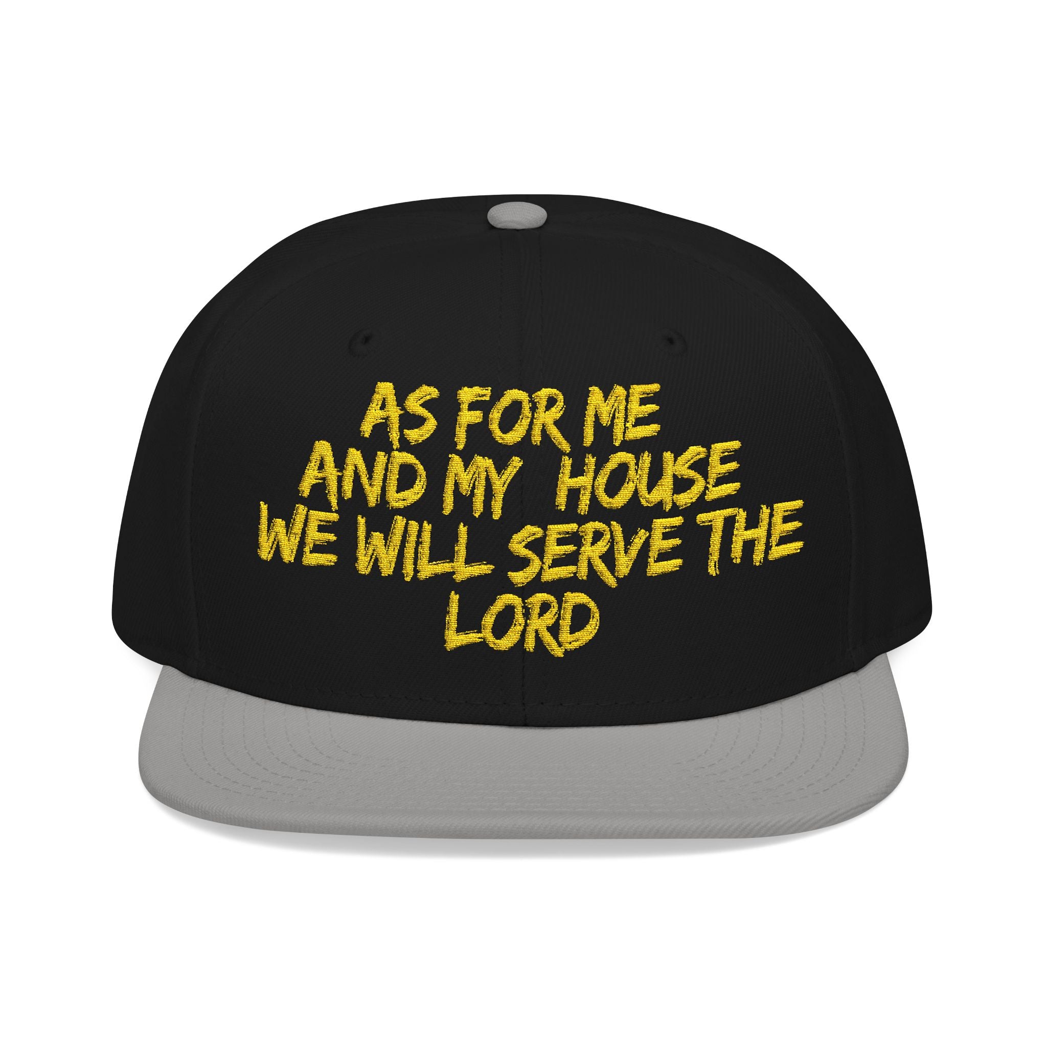 Embroidered Snapback Hat — “As For Me And My House, We Will Serve the Lord” Streetwear Cap