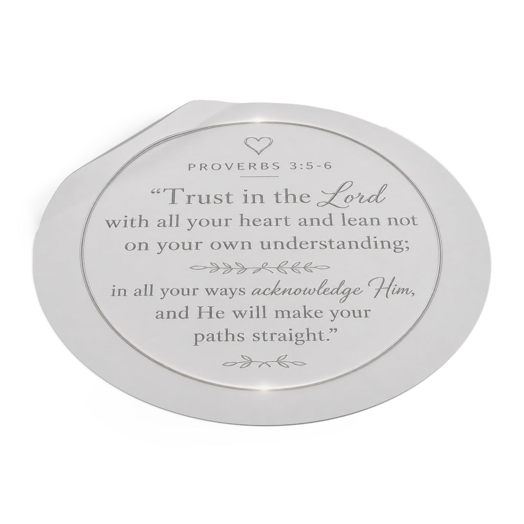 Proverbs 3:5-6 Round Vinyl Sticker — “Trust in the Lord” Inspirational Faith Decal