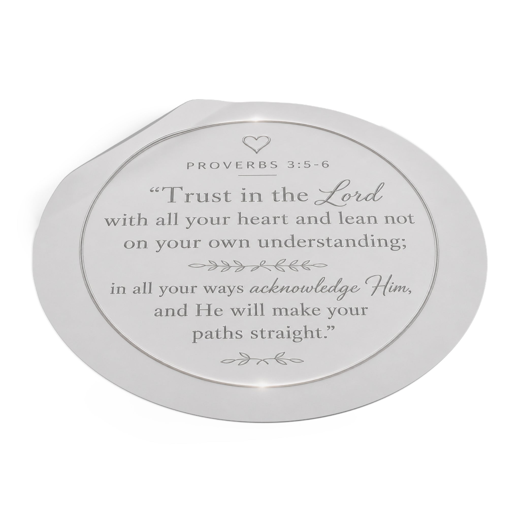 Proverbs 3:5-6 Round Vinyl Sticker — “Trust in the Lord” Inspirational Faith Decal