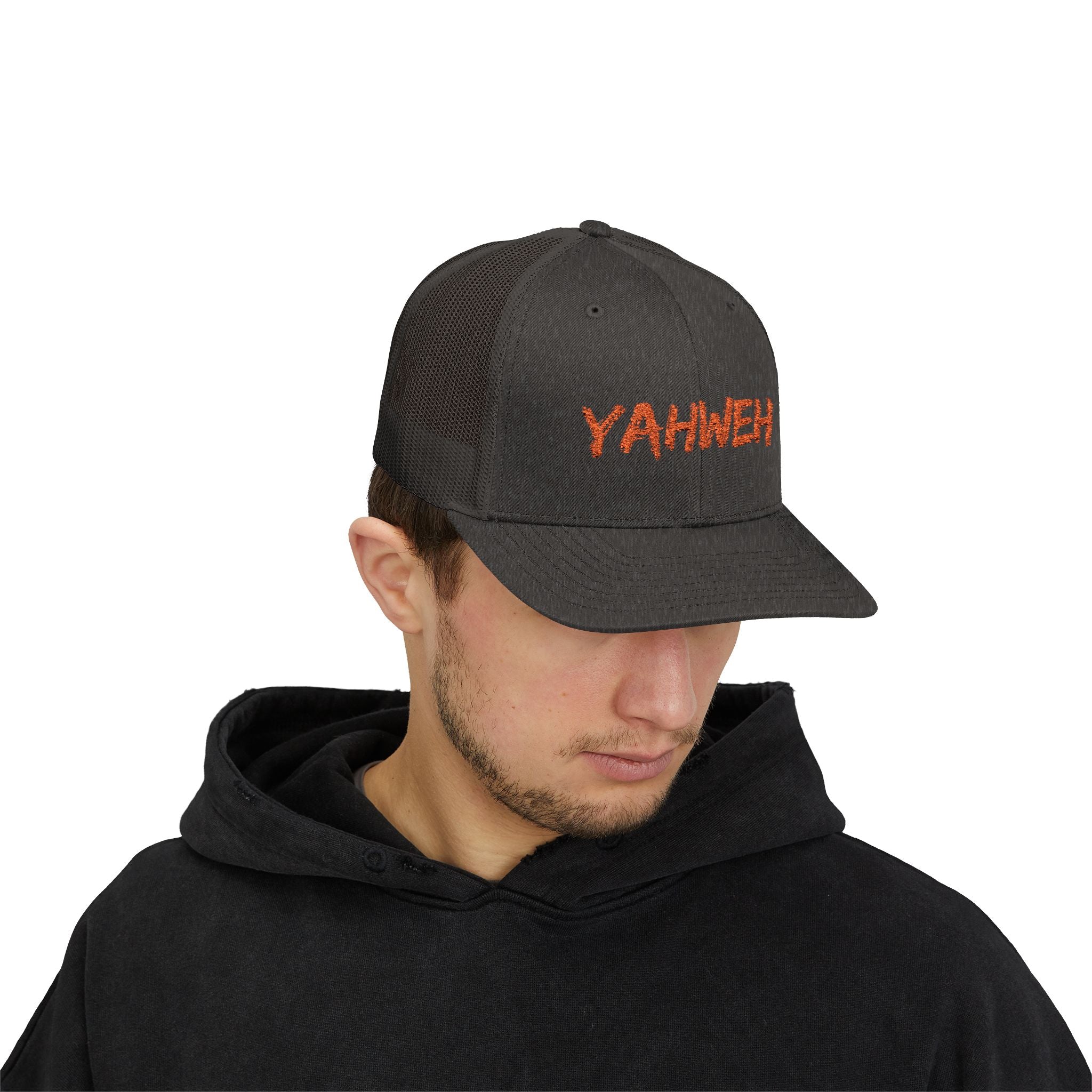 Yahweh Embroidered Trucker Cap (Mesh Back)