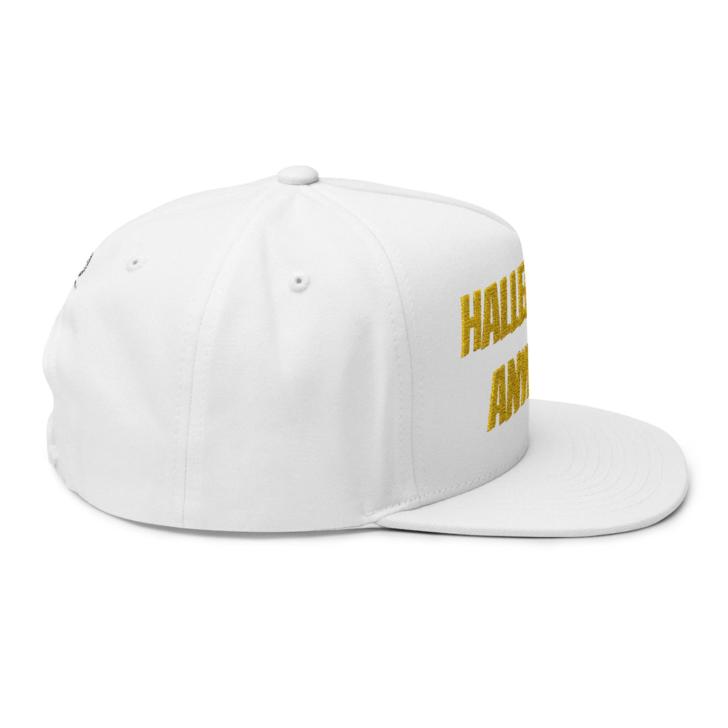 Hallelujah Anyway Flat Bill Cap — Embroidered Christian Snapback