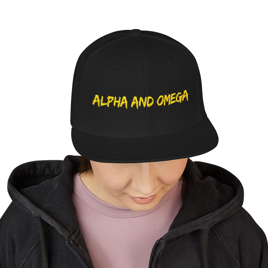 Embroidered "Alpha and Omega" Snapback Hat - Streetwear Trucker Cap