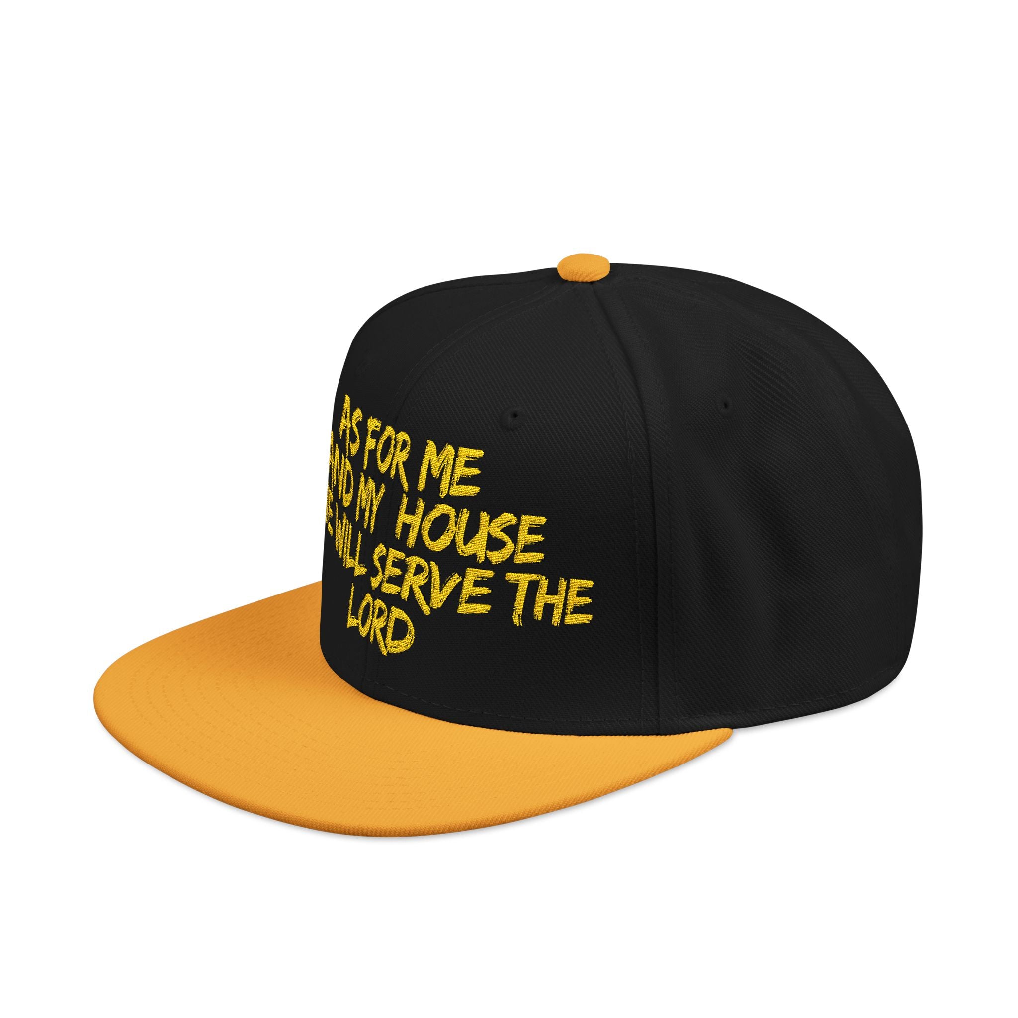 Embroidered Snapback Hat — “As For Me And My House, We Will Serve the Lord” Streetwear Cap